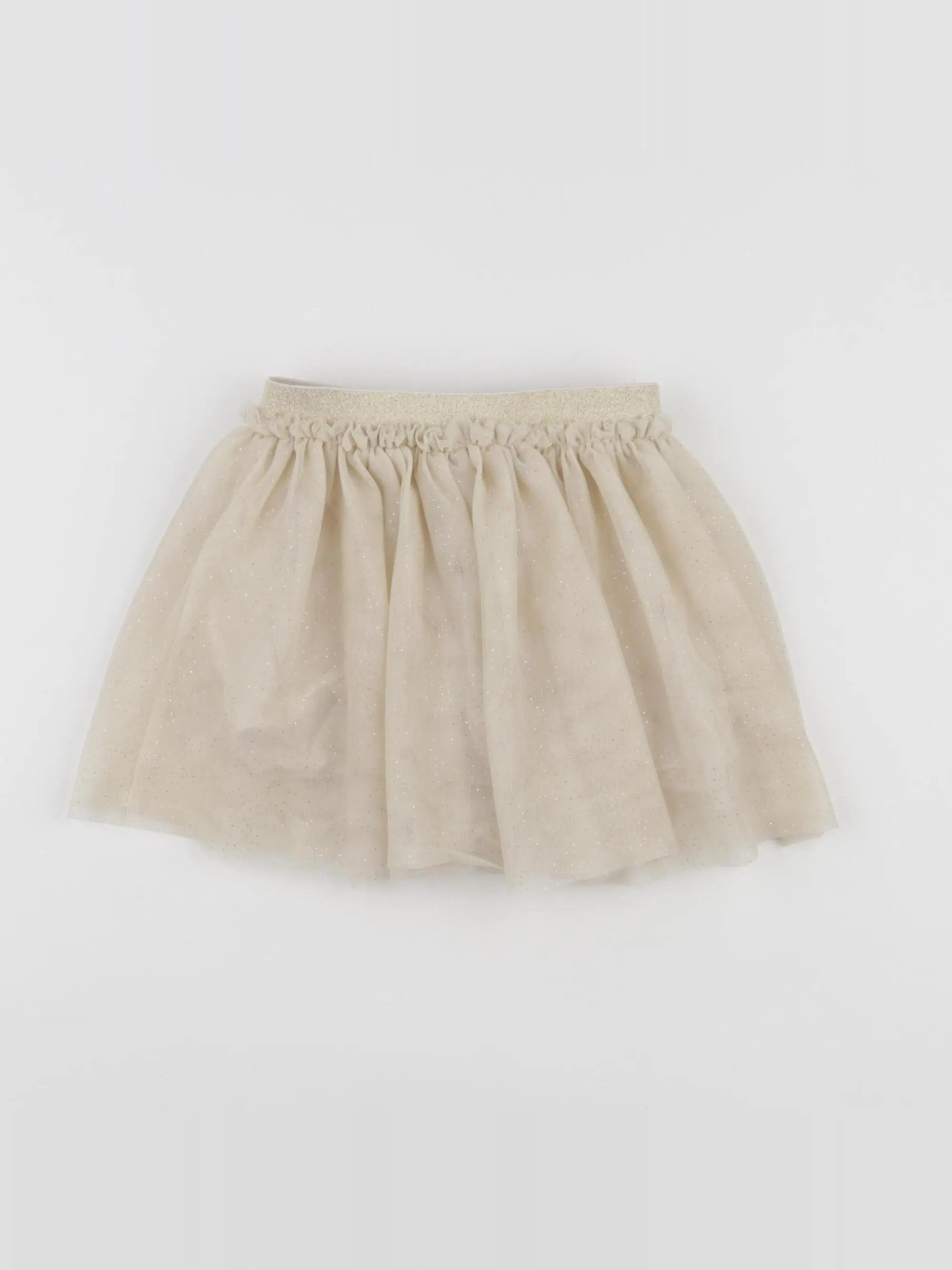 Vertbaudet - jupe beige, or - 2 ans