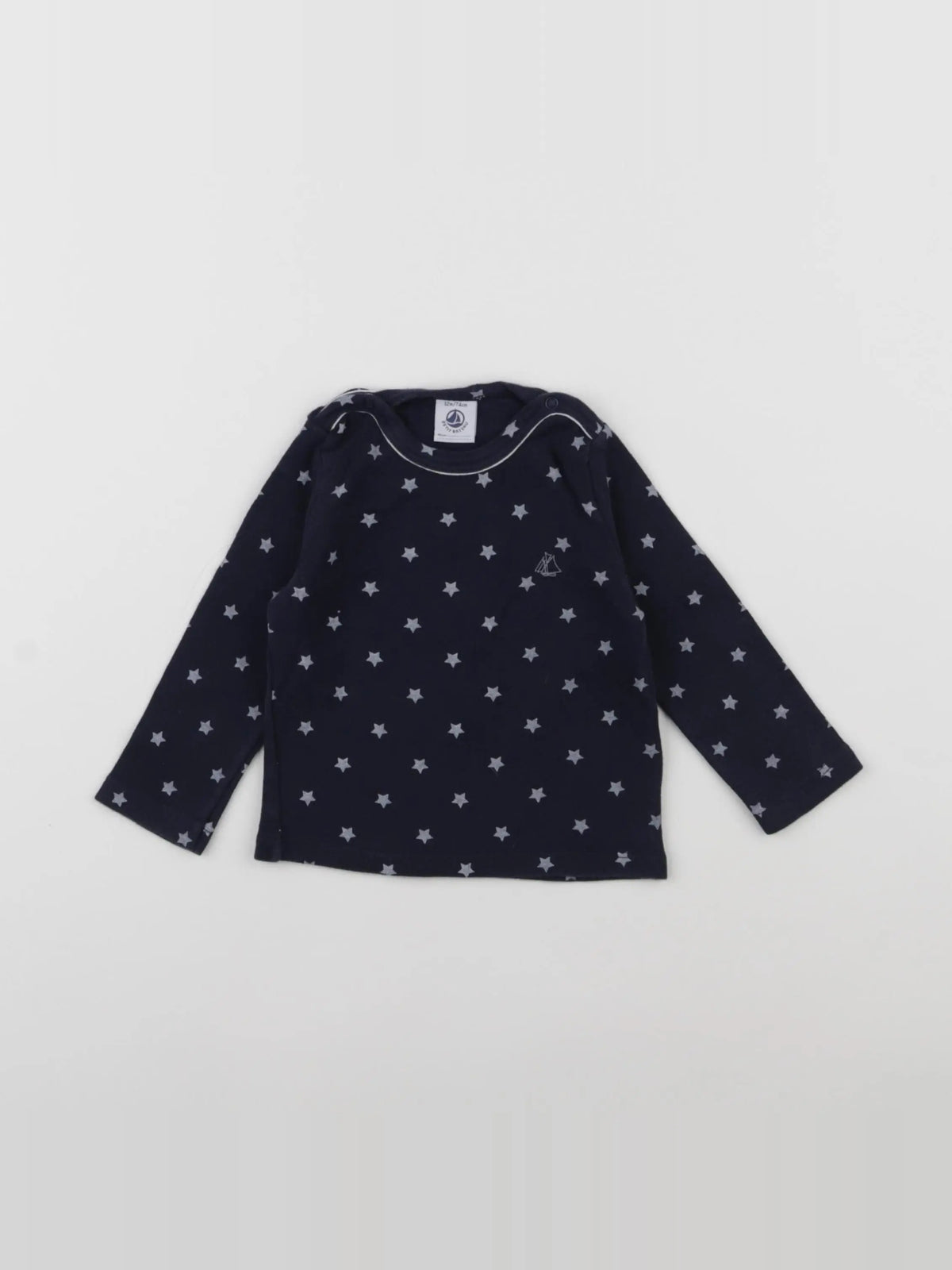 Petit Bateau - maillot de corps bleu - 12 mois