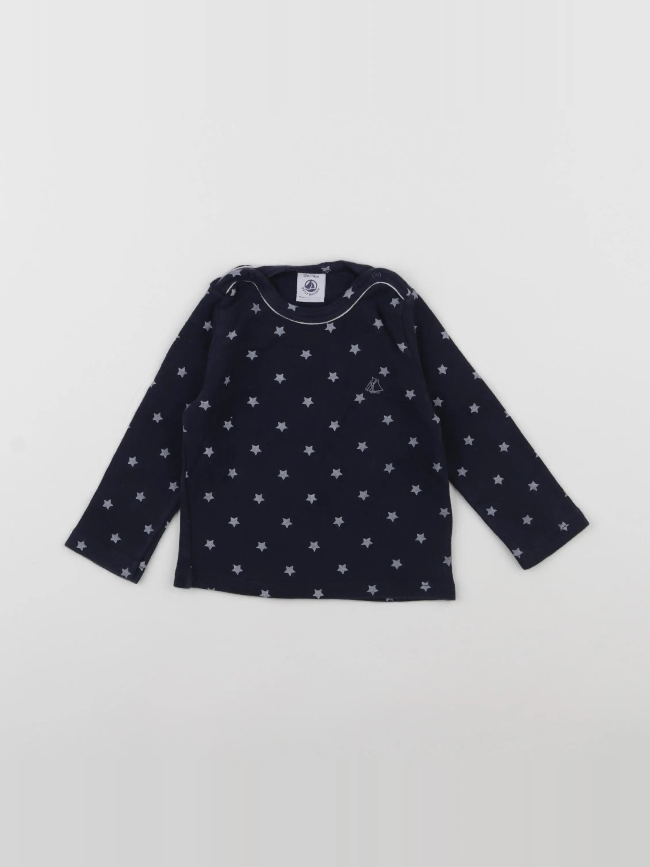 Petit Bateau - maillot de corps bleu - 12 mois