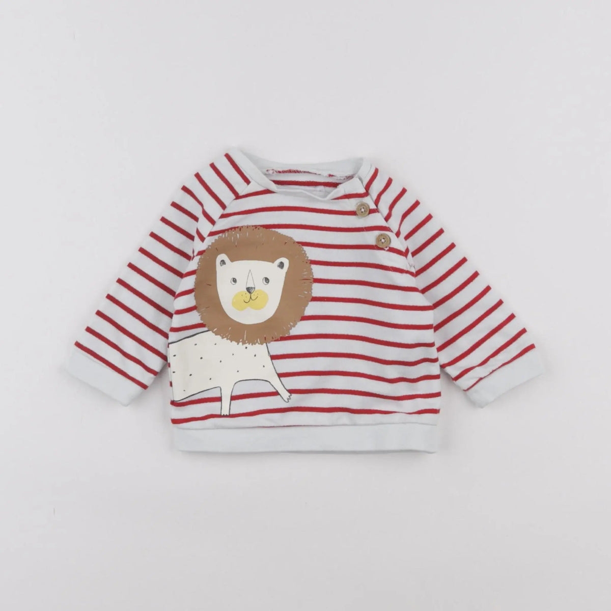 Vertbaudet - sweat blanc, rouge - 3 mois