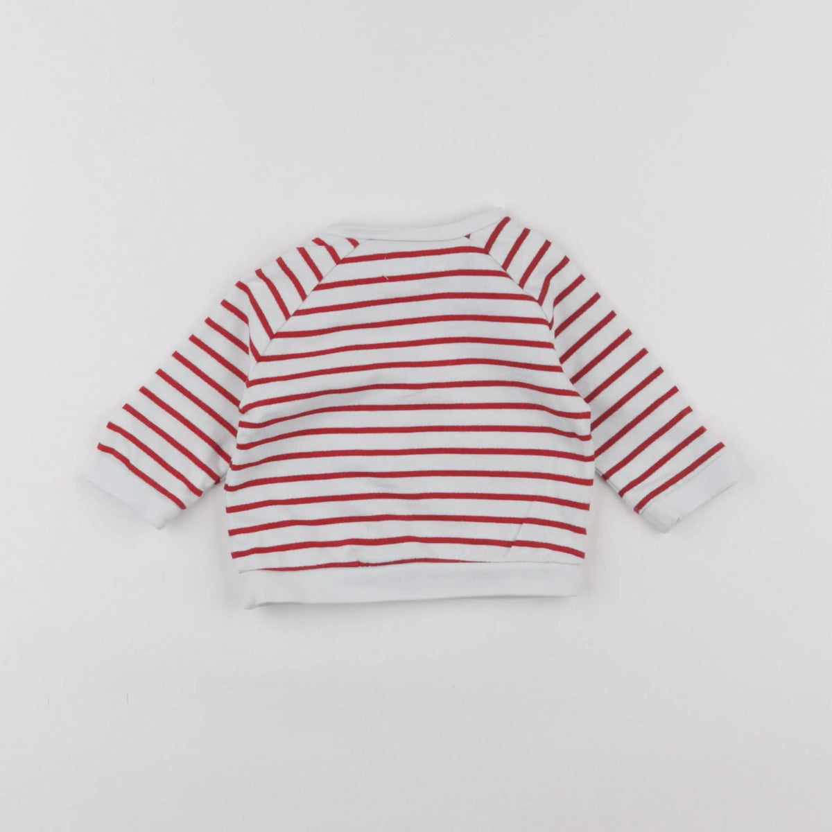 Vertbaudet - sweat blanc, rouge - 3 mois