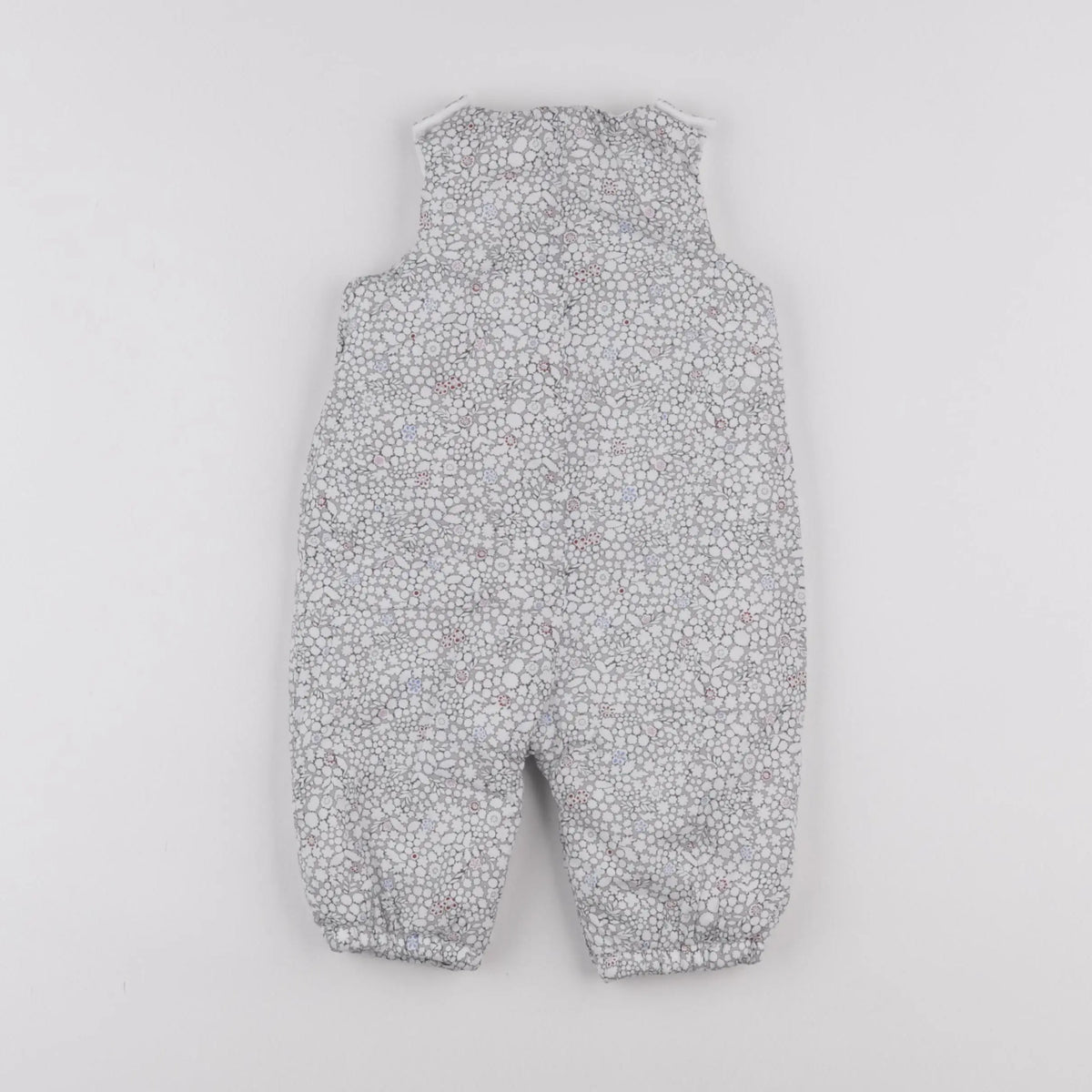 Jacadi - combinaison doublé, liberty gris, blanc - 6 mois