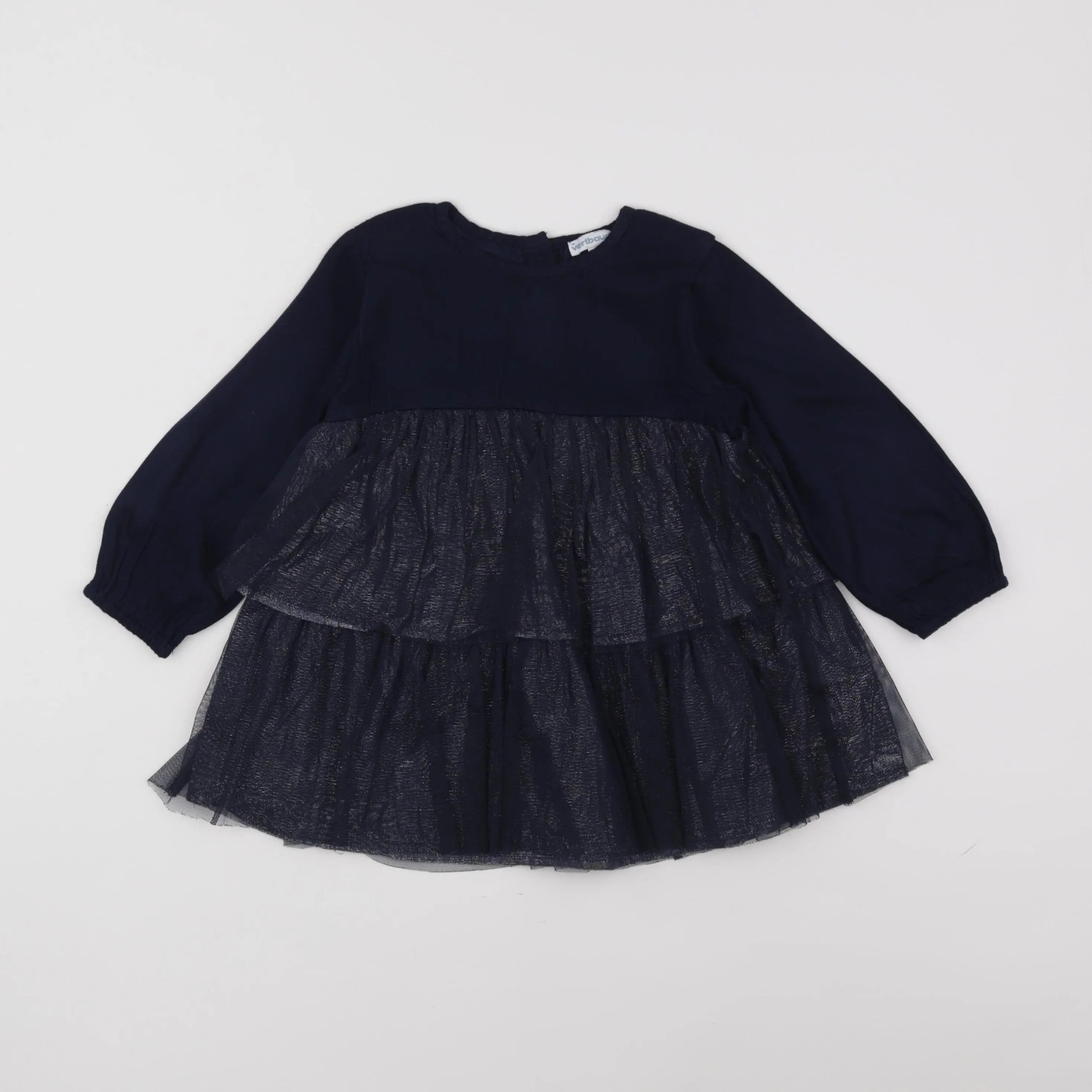 Vertbaudet - robe bleu, argent - 2 ans