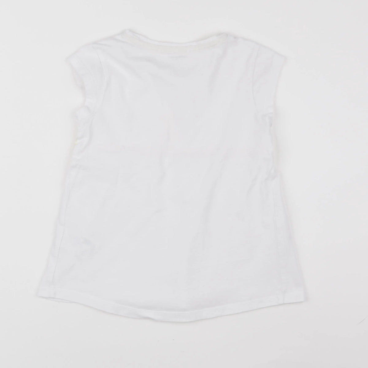 Vertbaudet - tee-shirt blanc, jaune - 8 ans