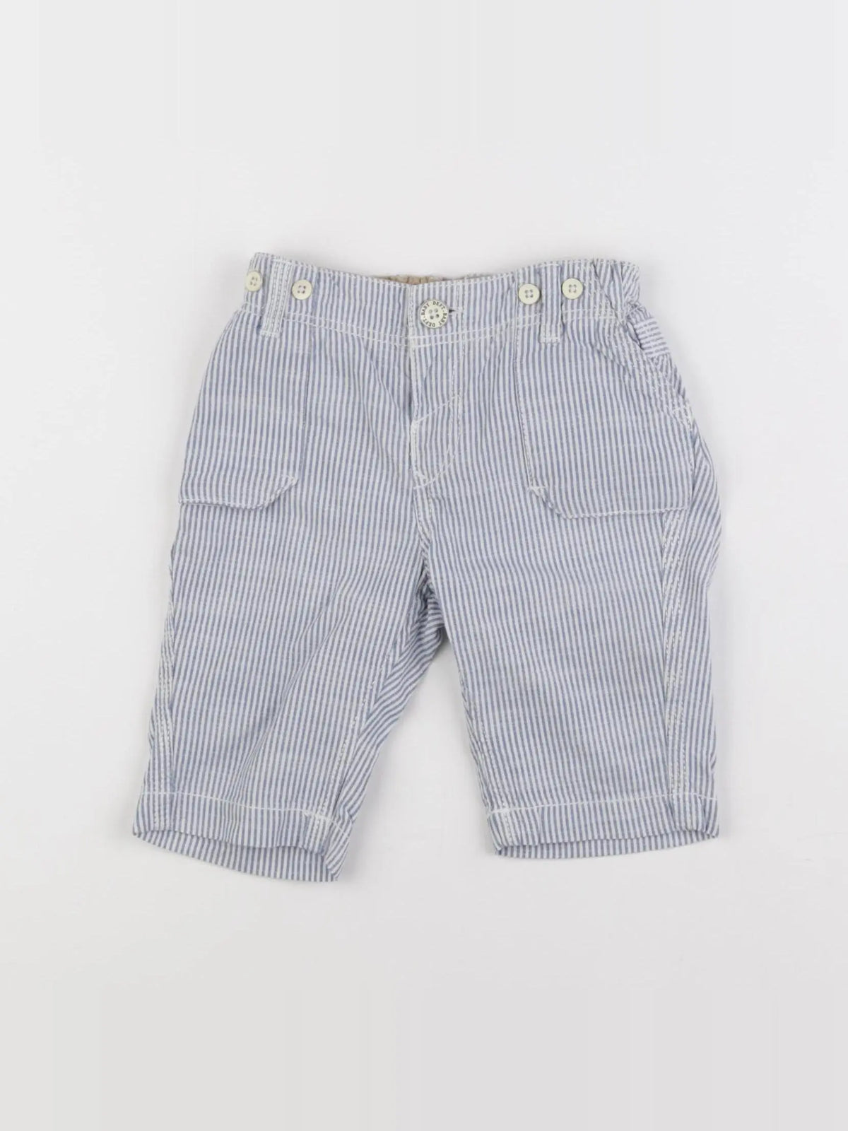 H&M - short blanc, bleu - 9/12 mois