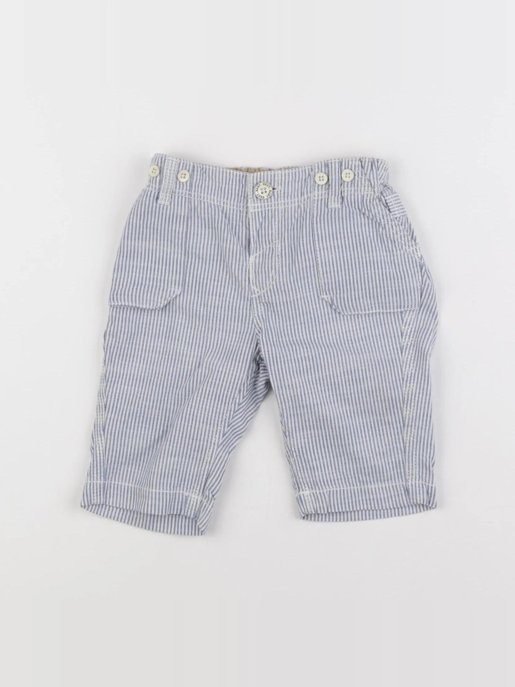 H&M - short blanc, bleu - 9/12 mois