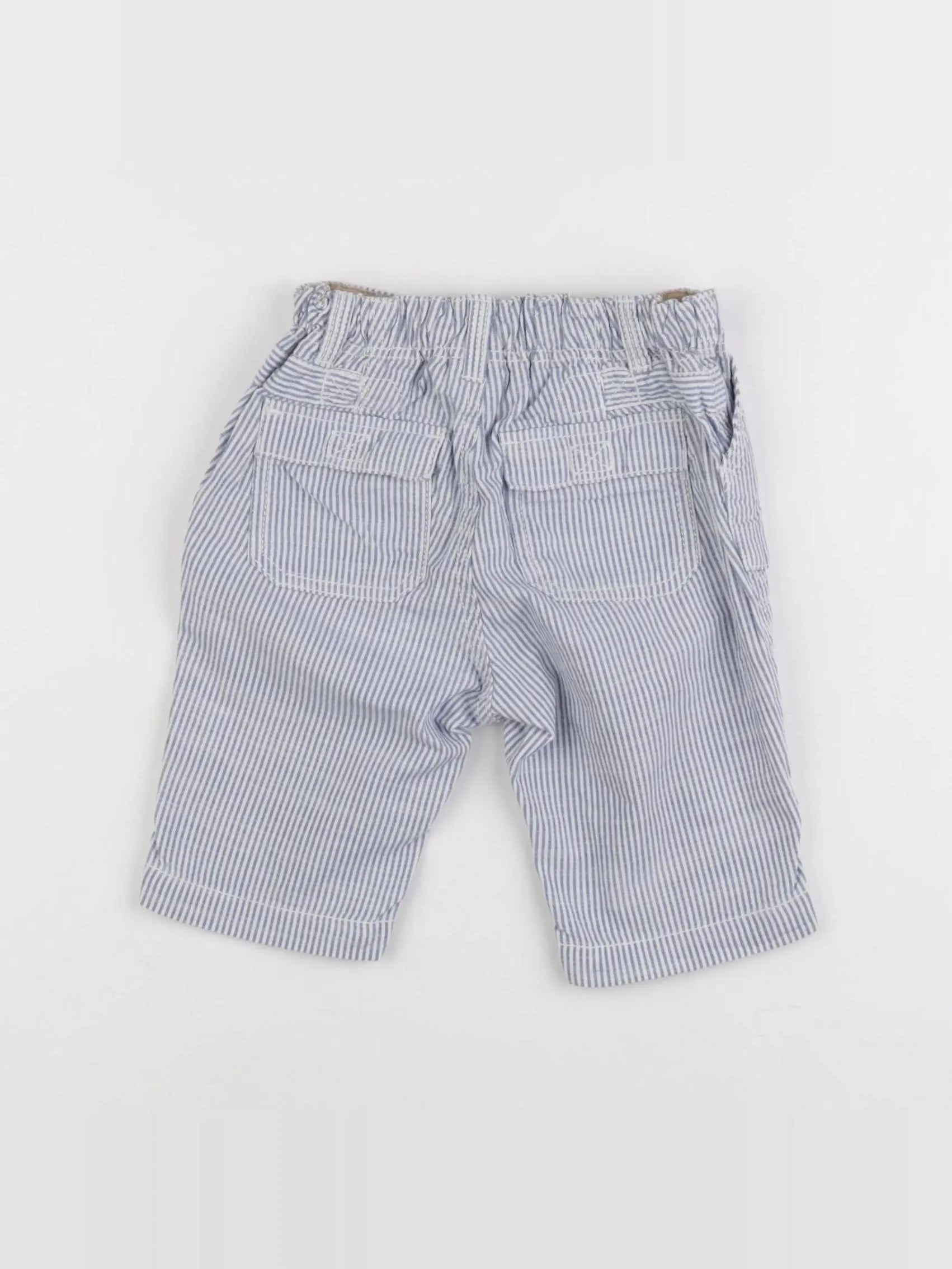 H&M - short blanc, bleu - 9/12 mois