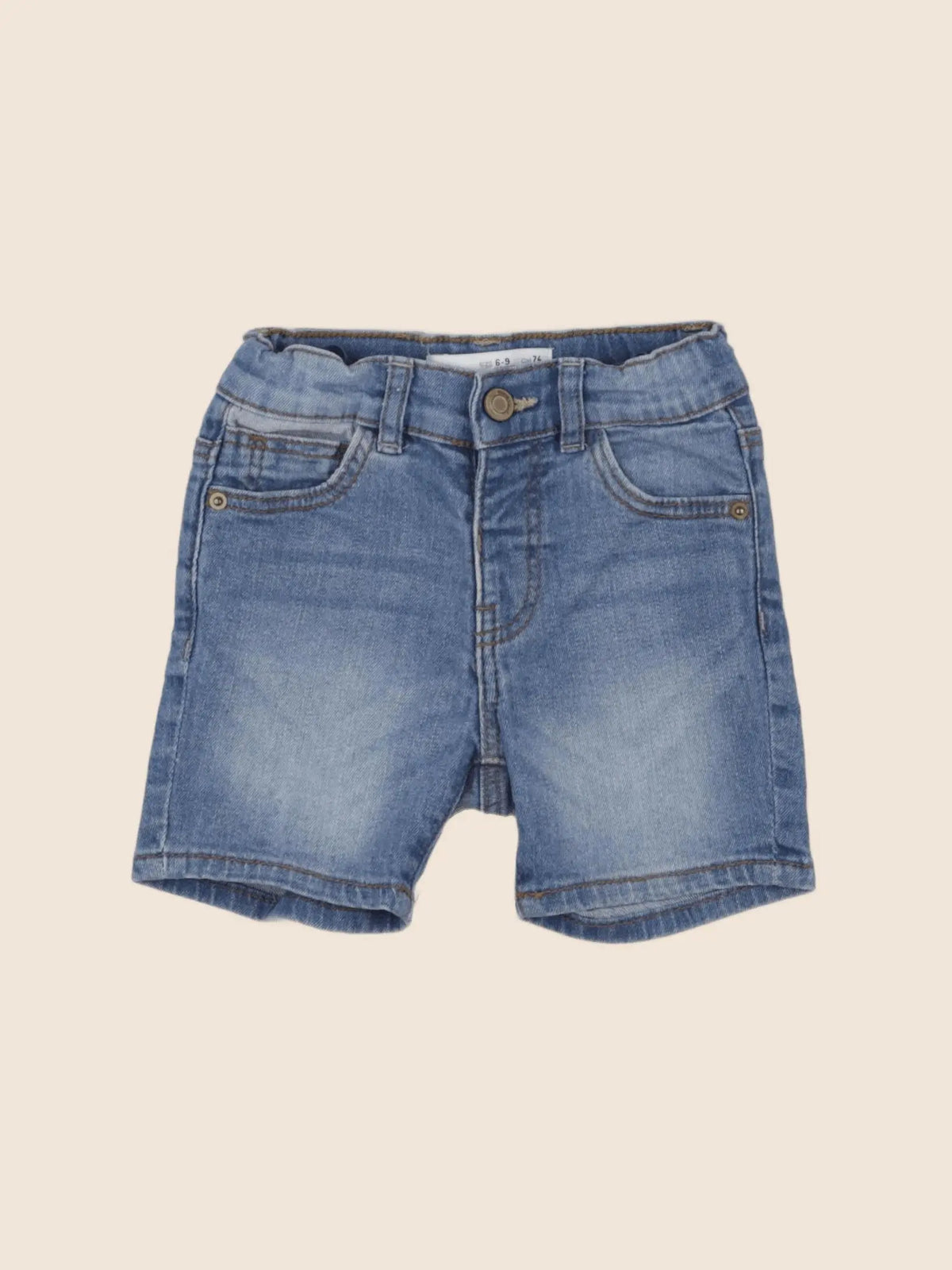 Zara - short bleu - 6/9 mois