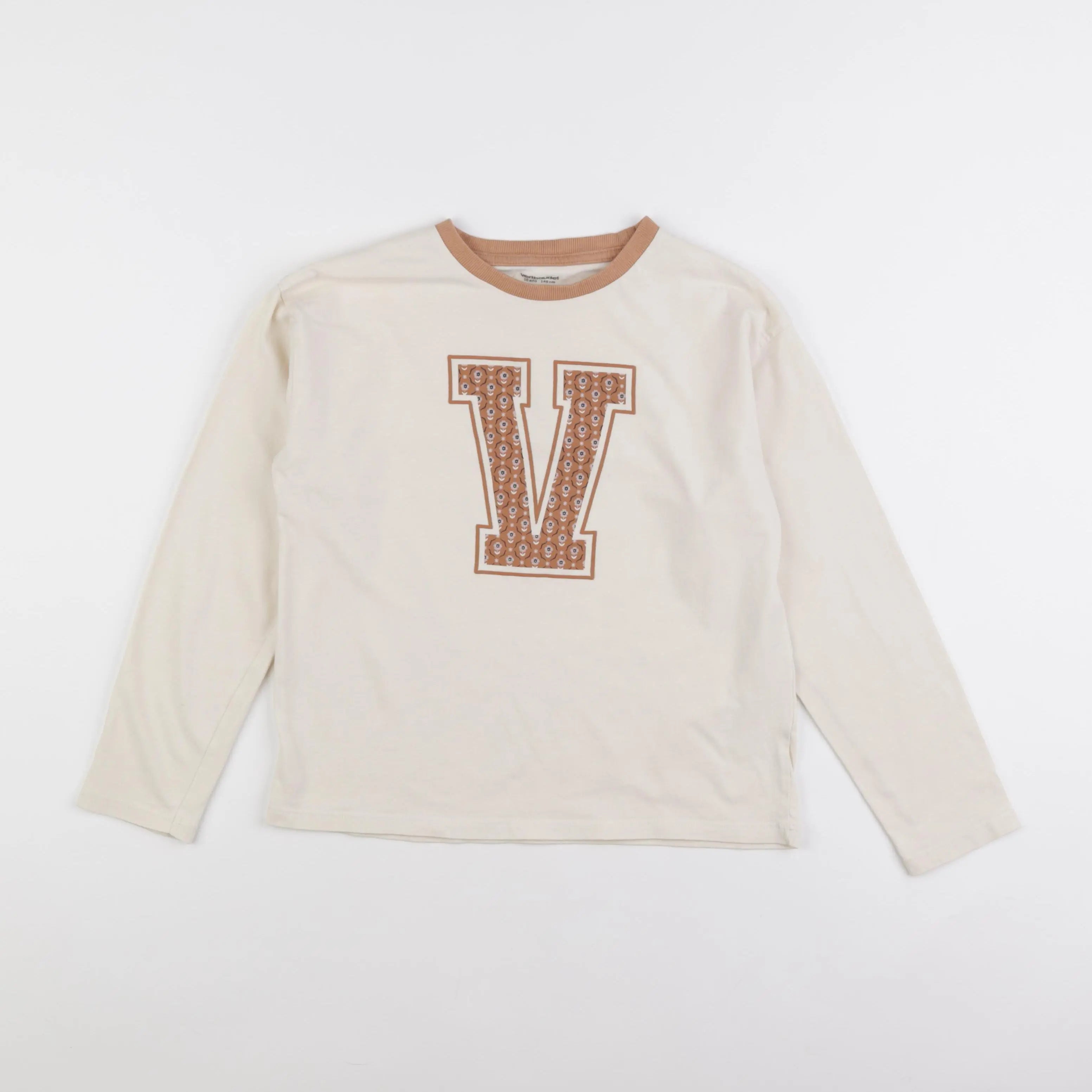 Vertbaudet - tee-shirt beige - 10 ans