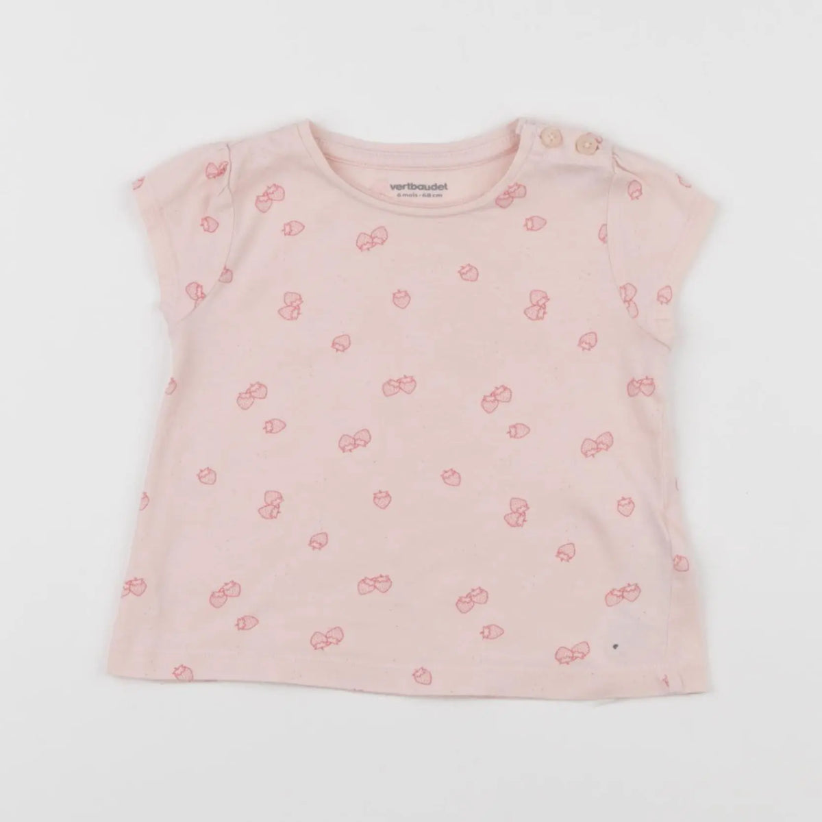 Vertbaudet - tee-shirt rose - 6 mois