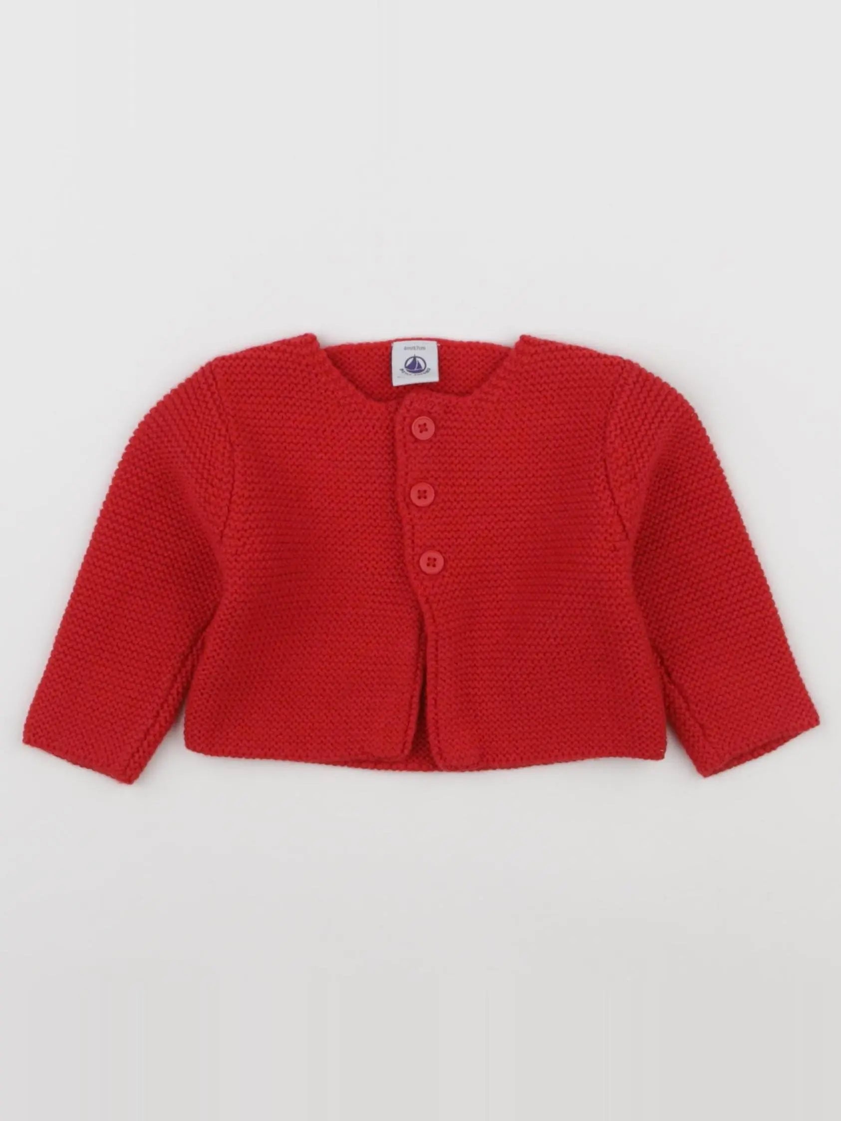 Petit Bateau - gilet rouge - 6 mois
