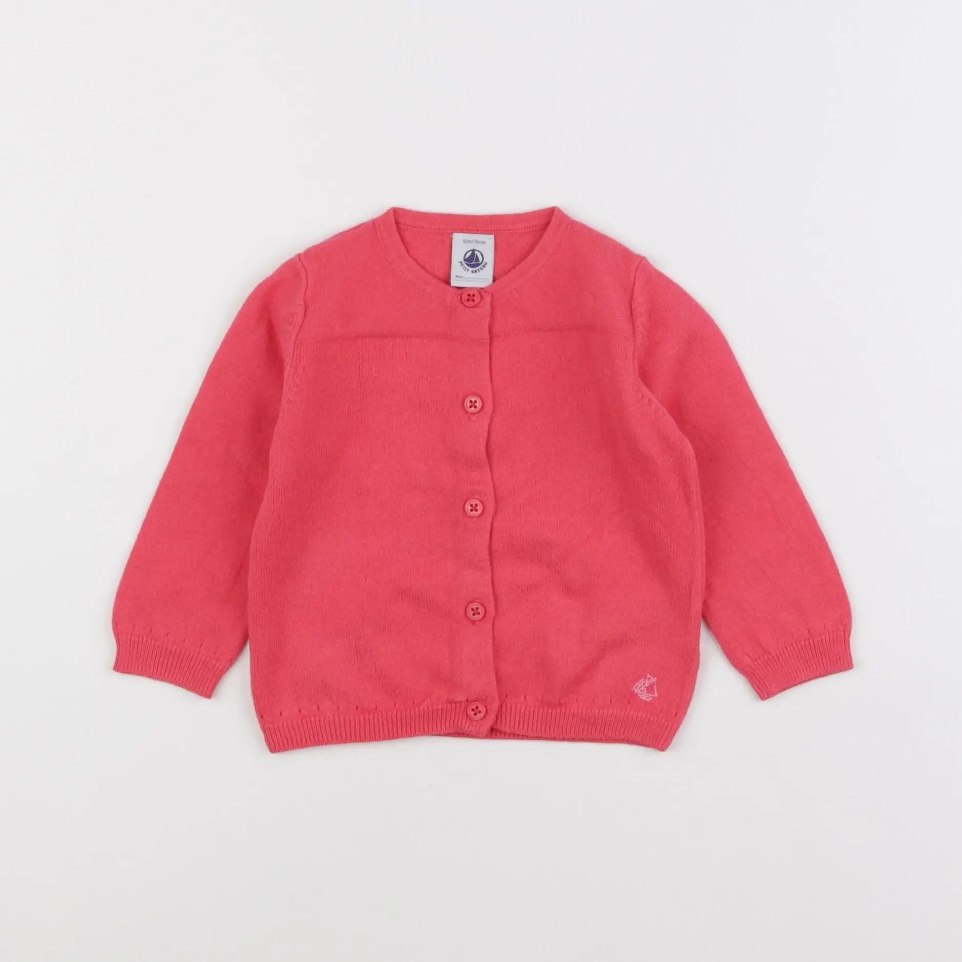 Petit Bateau - gilet rose - 12 mois