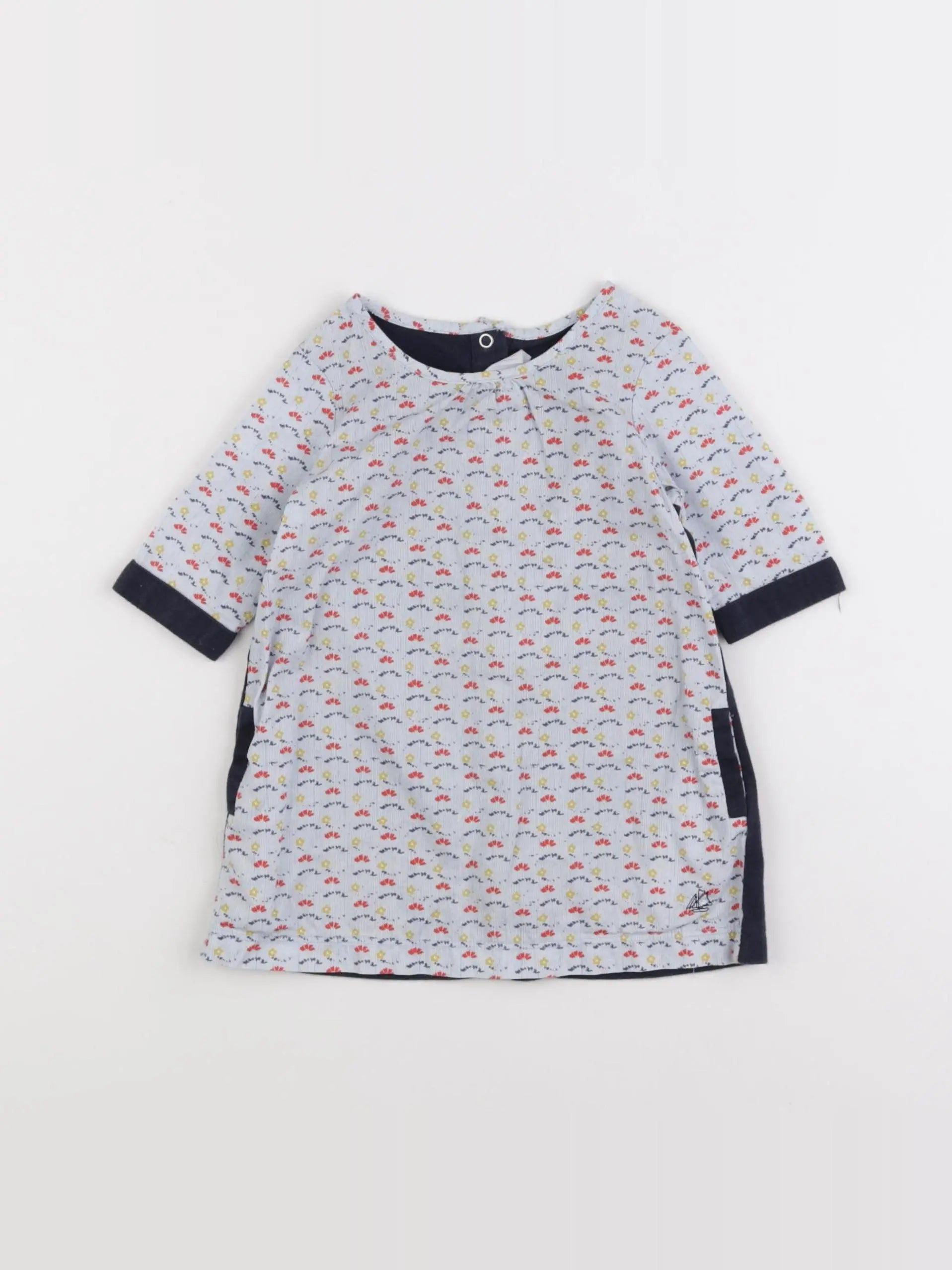 Petit Bateau - robe bleu - 6 mois