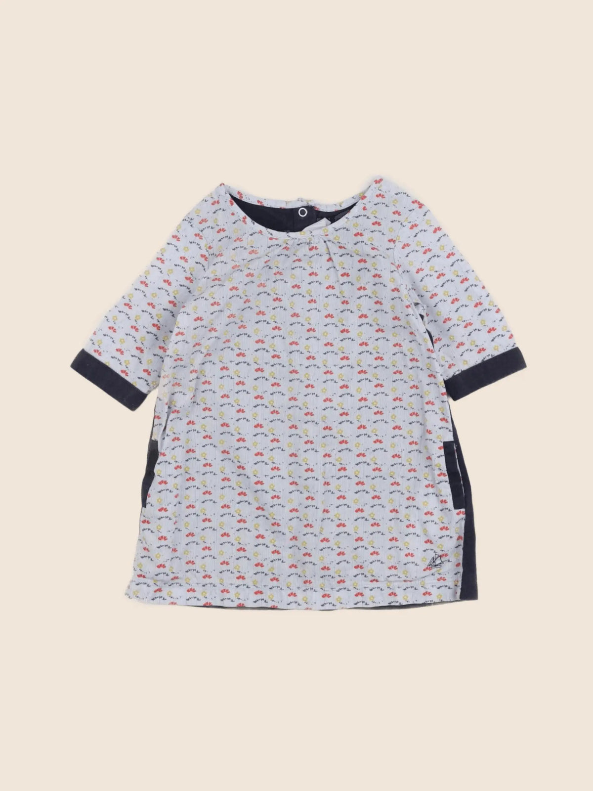 Petit Bateau - robe bleu - 6 mois