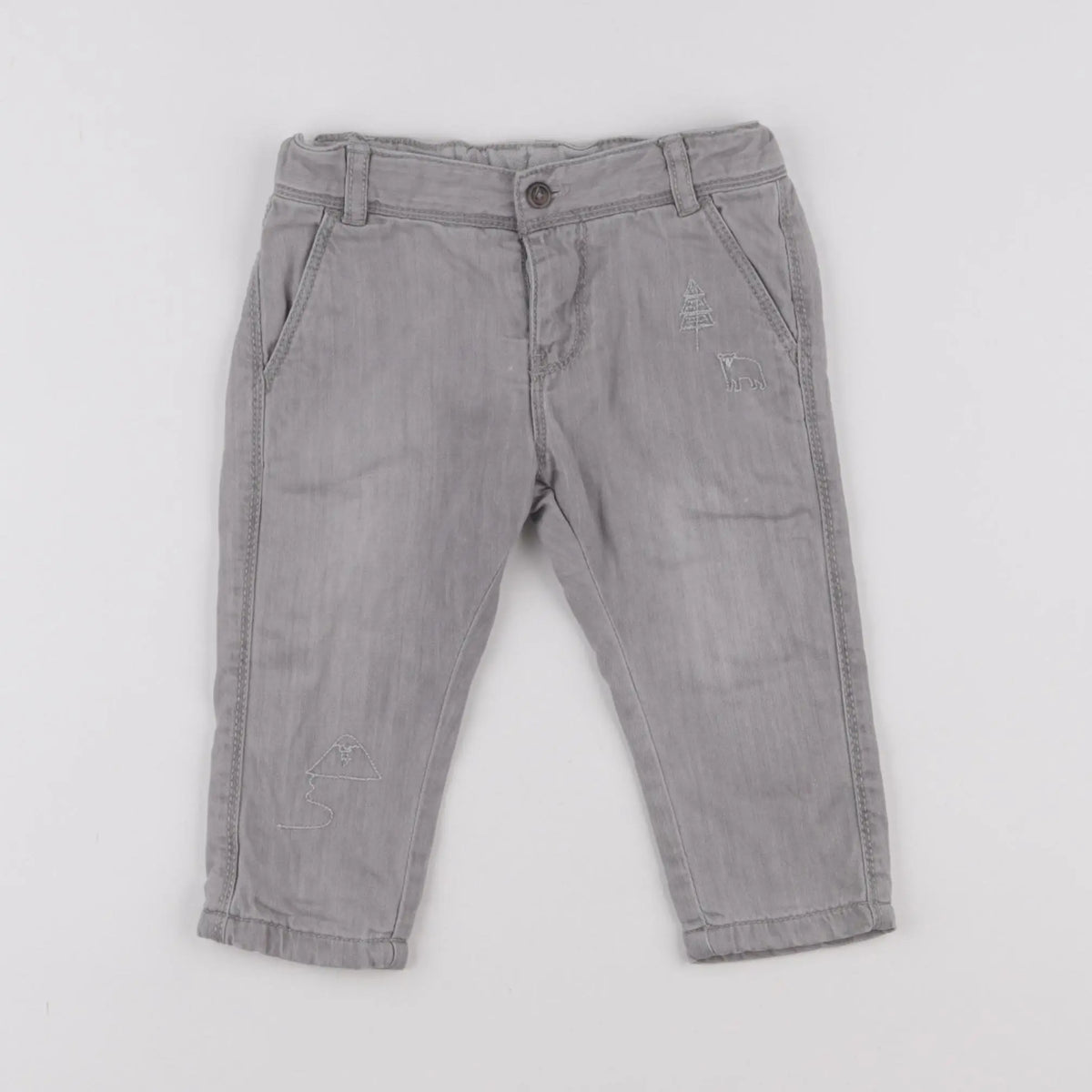 Vertbaudet - jean gris - 9 mois