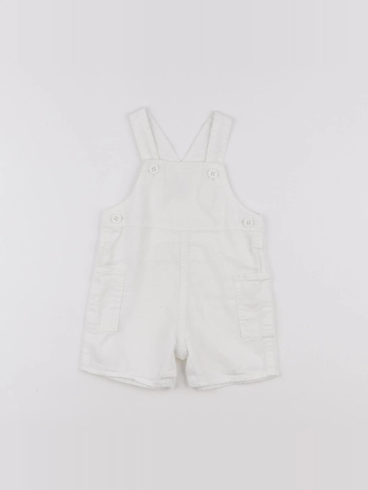 Petit Bateau - salopette blanc - 6 mois