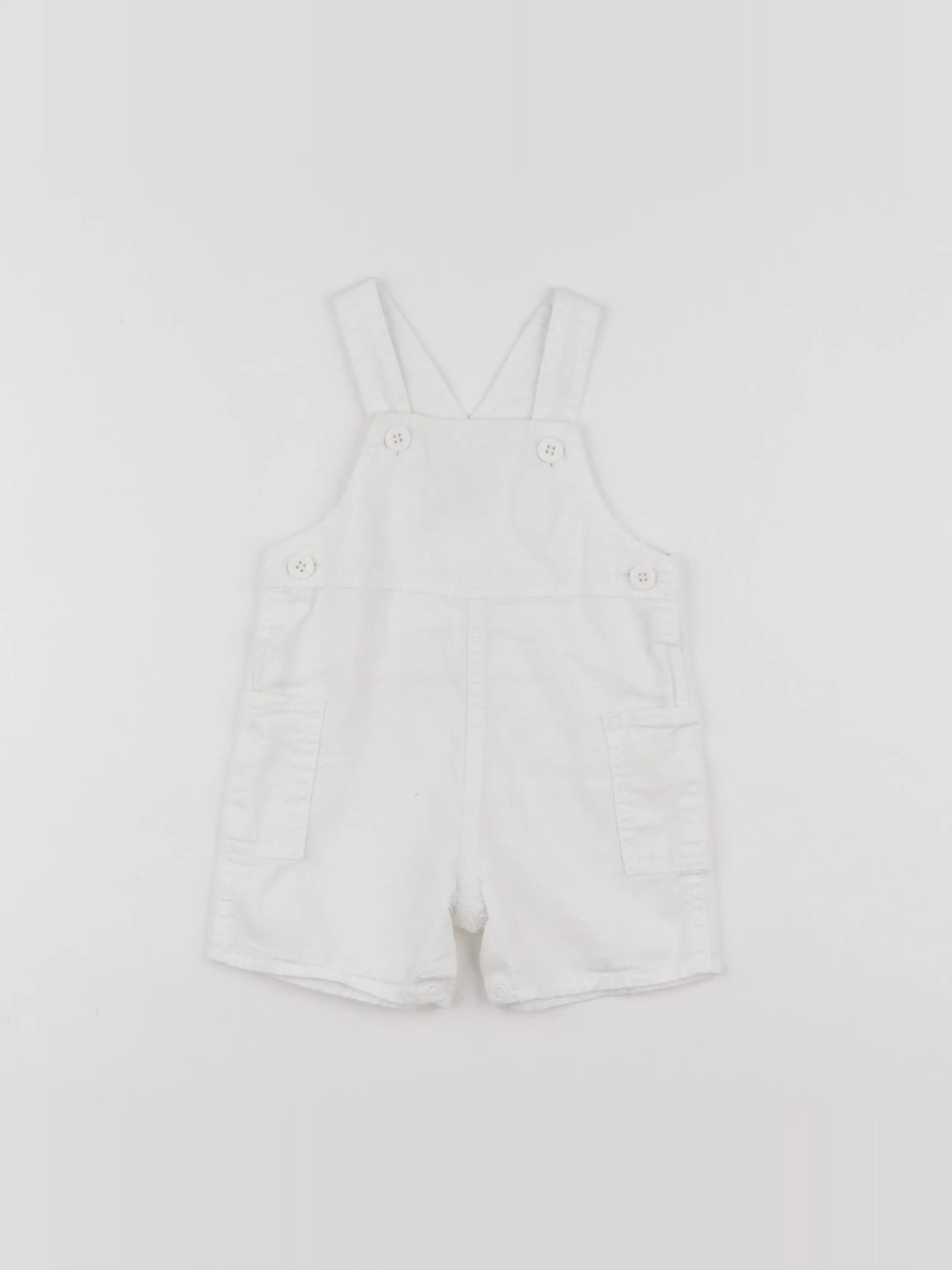 Petit Bateau - salopette blanc - 6 mois