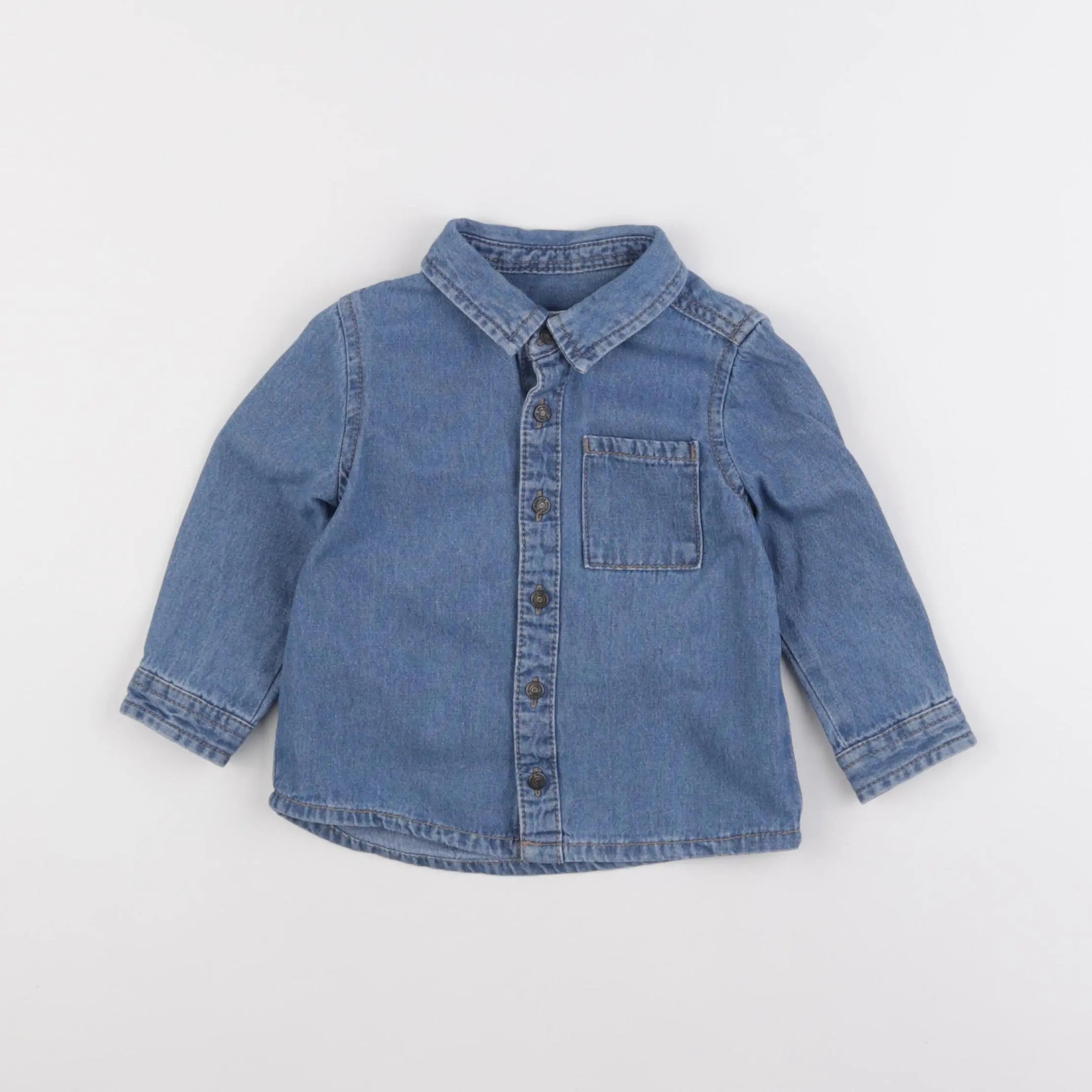 Vertbaudet - chemise bleu - 18 mois