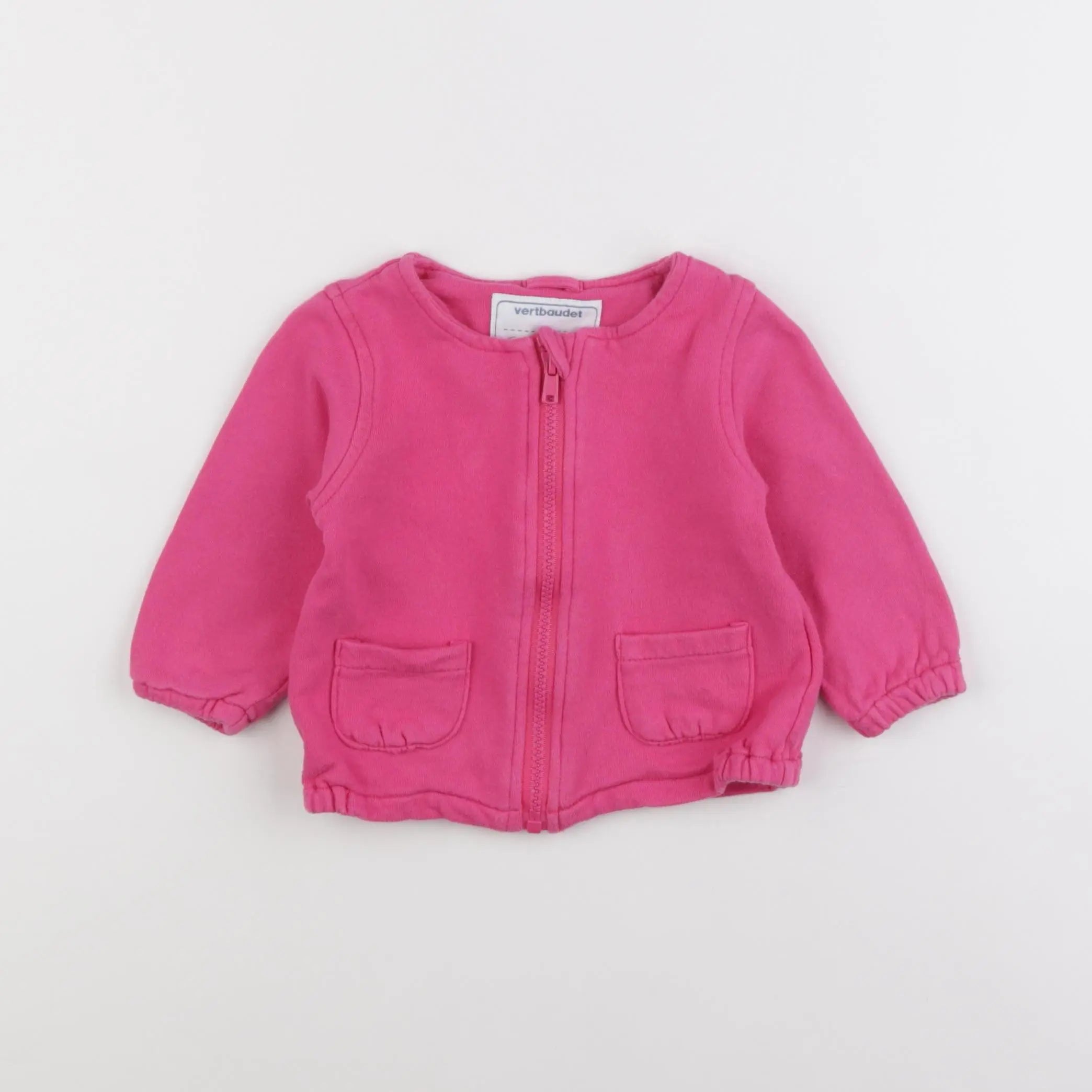 Vertbaudet - sweat rose - 12 mois
