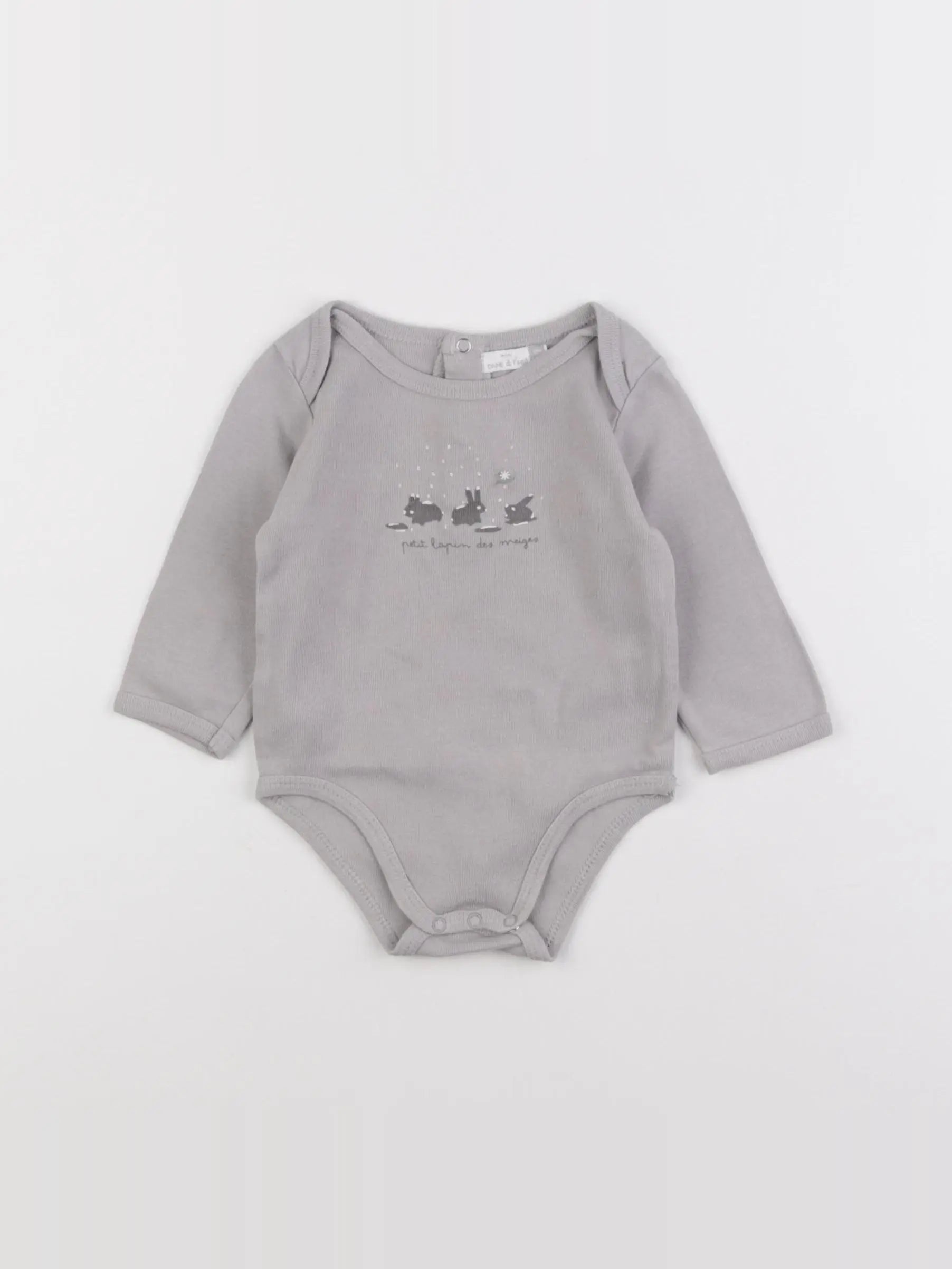 Tape à l'oeil - body gris - 6 mois