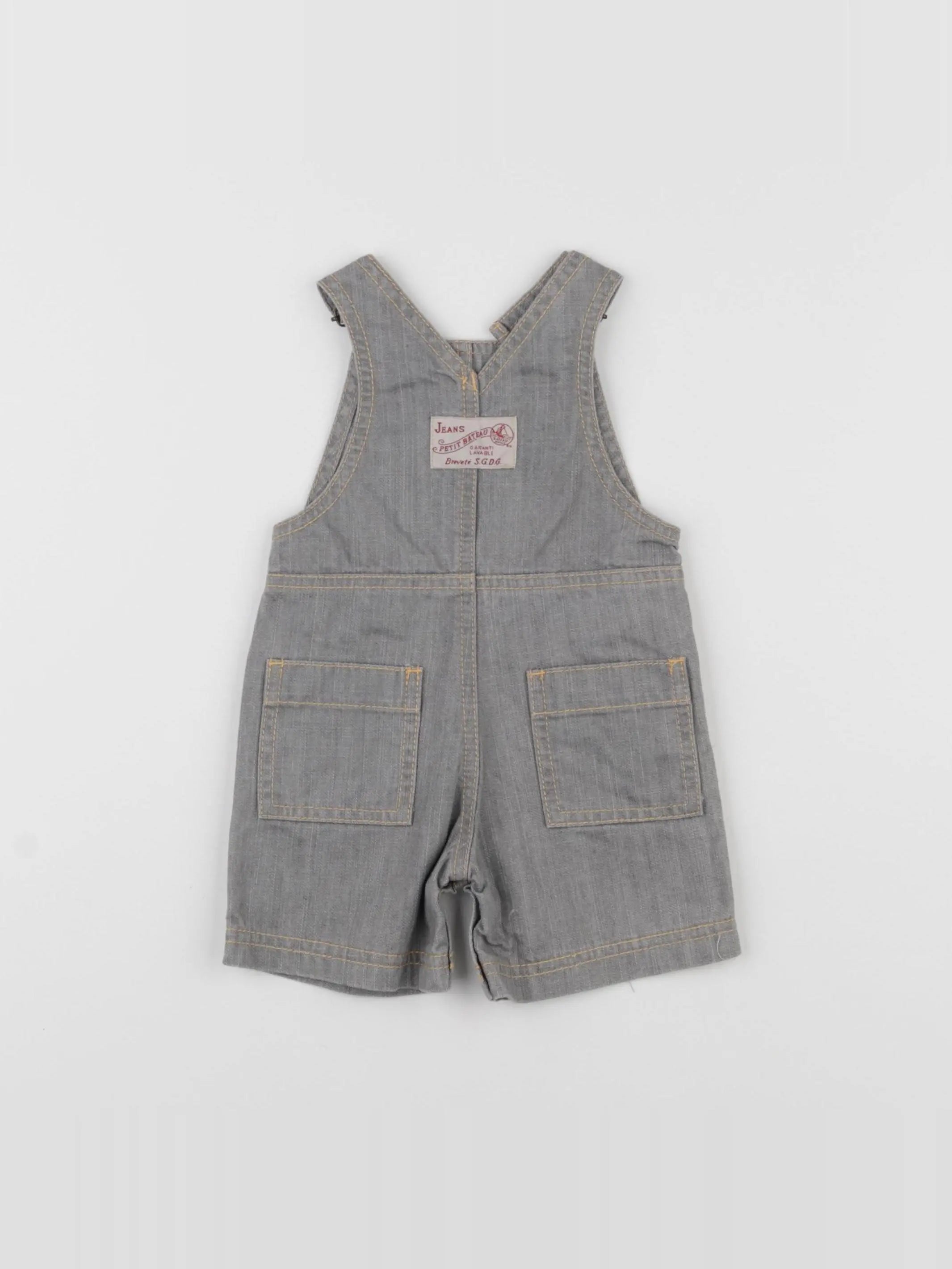 Petit Bateau - salopette gris - 6 mois