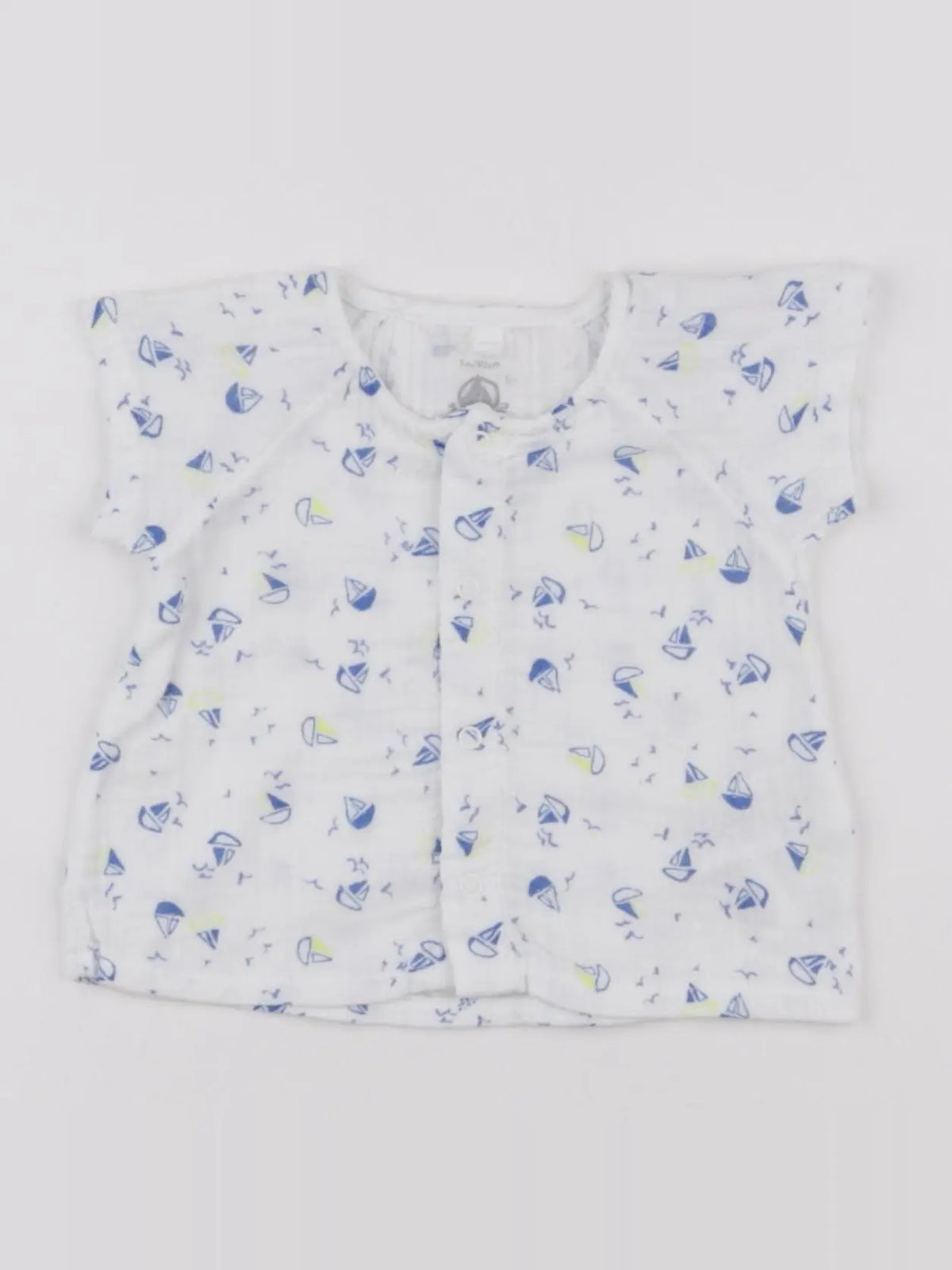 Petit Bateau - chemise bleu - 3 mois