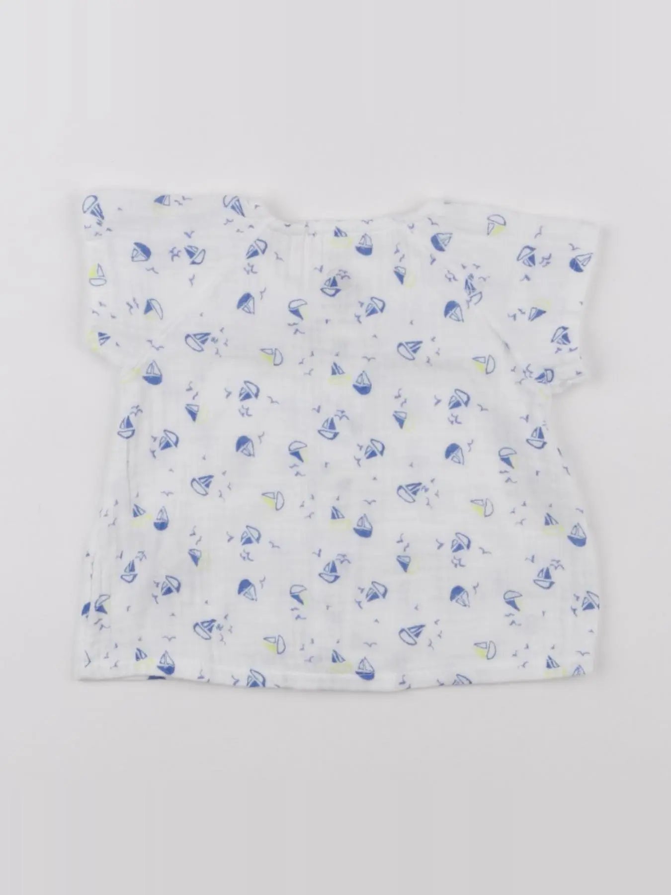 Petit Bateau - chemise bleu - 3 mois