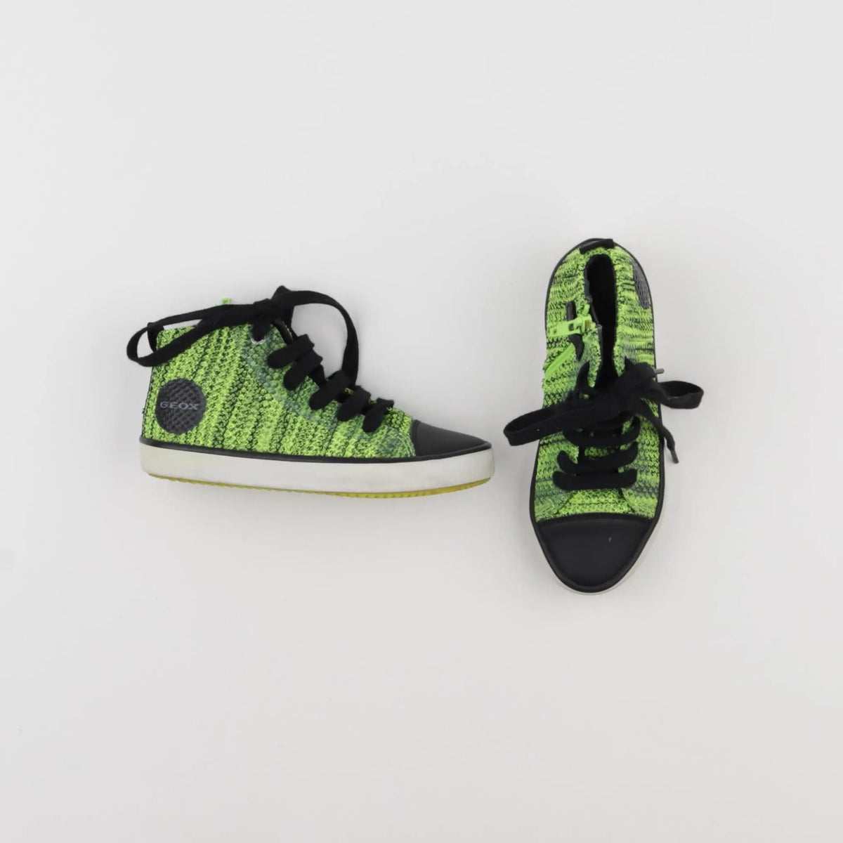 Geox - tennis à scratch/ lacets noir, vert - pointure 30
