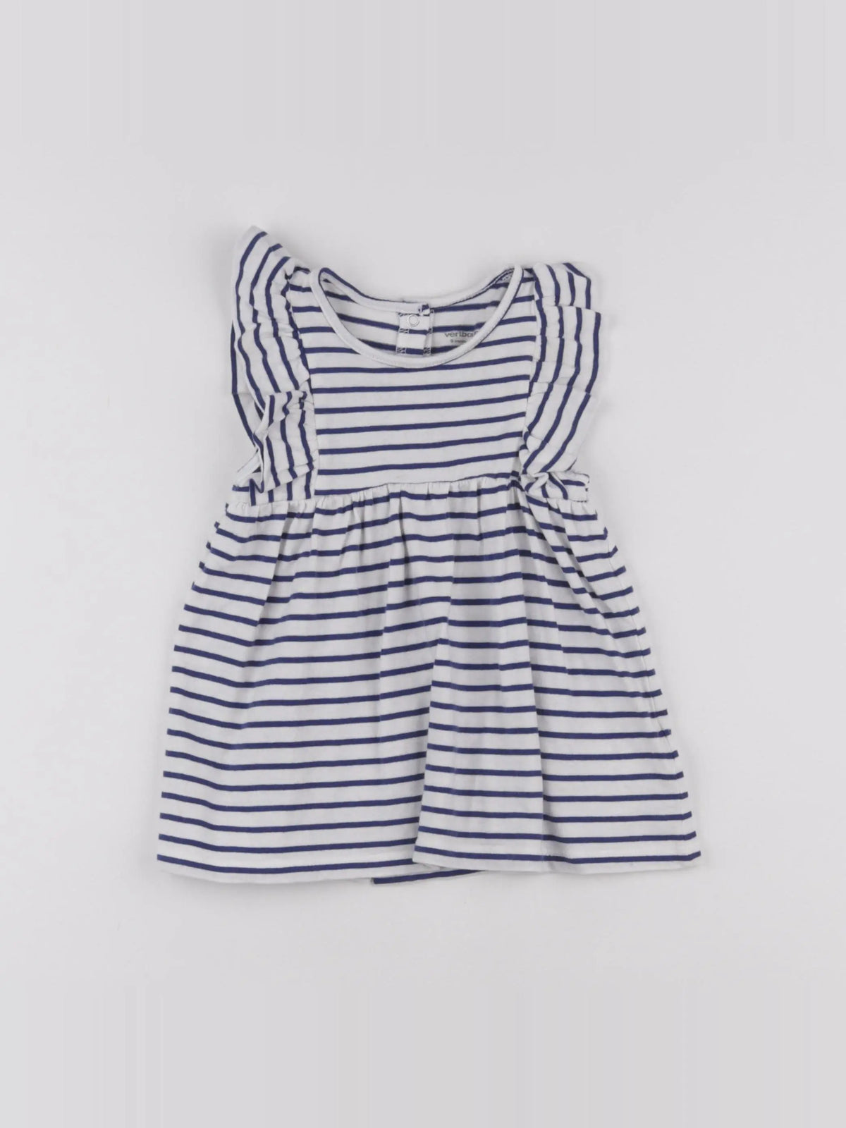 Vertbaudet - robe blanc, bleu - 9 mois