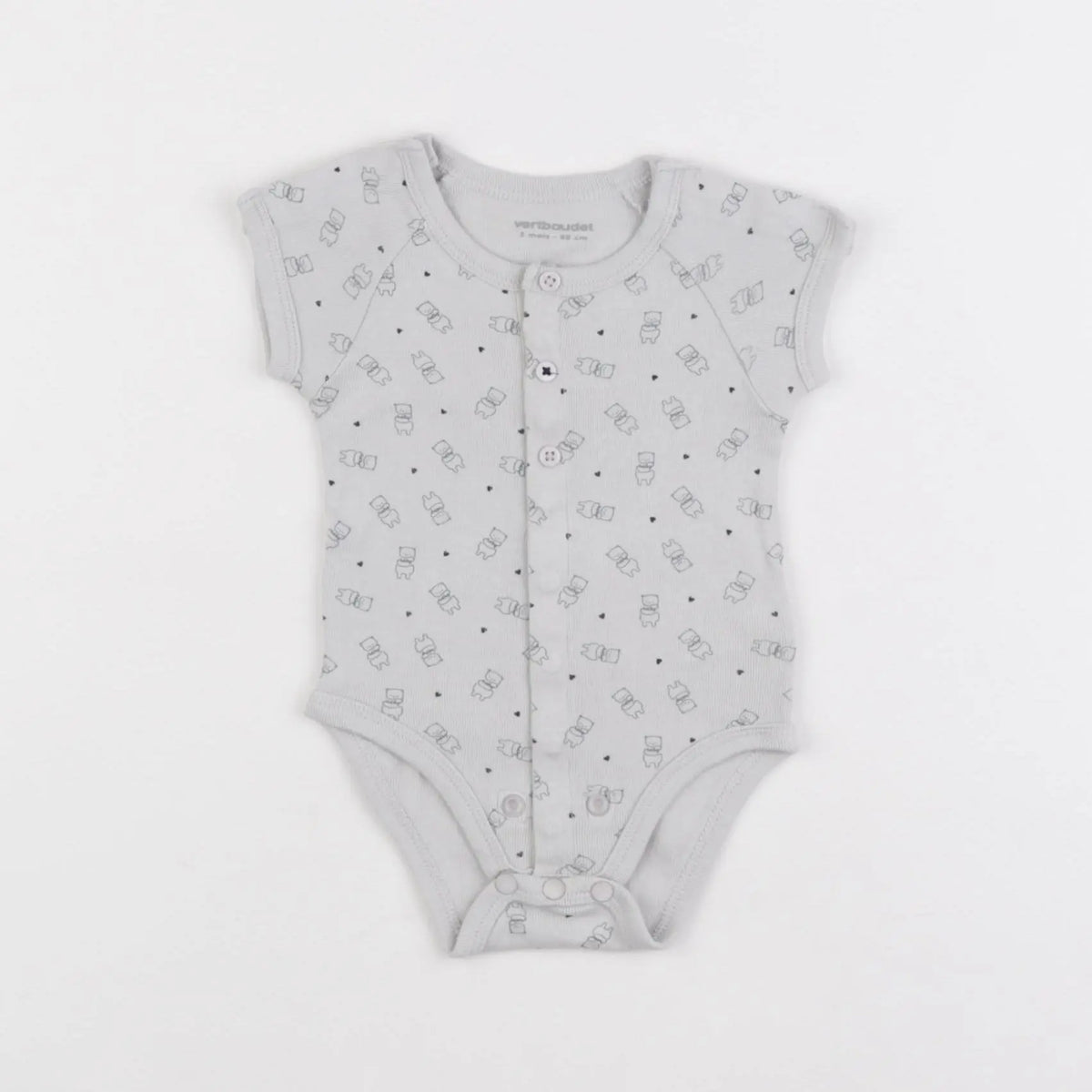 Vertbaudet - body gris - 3 mois