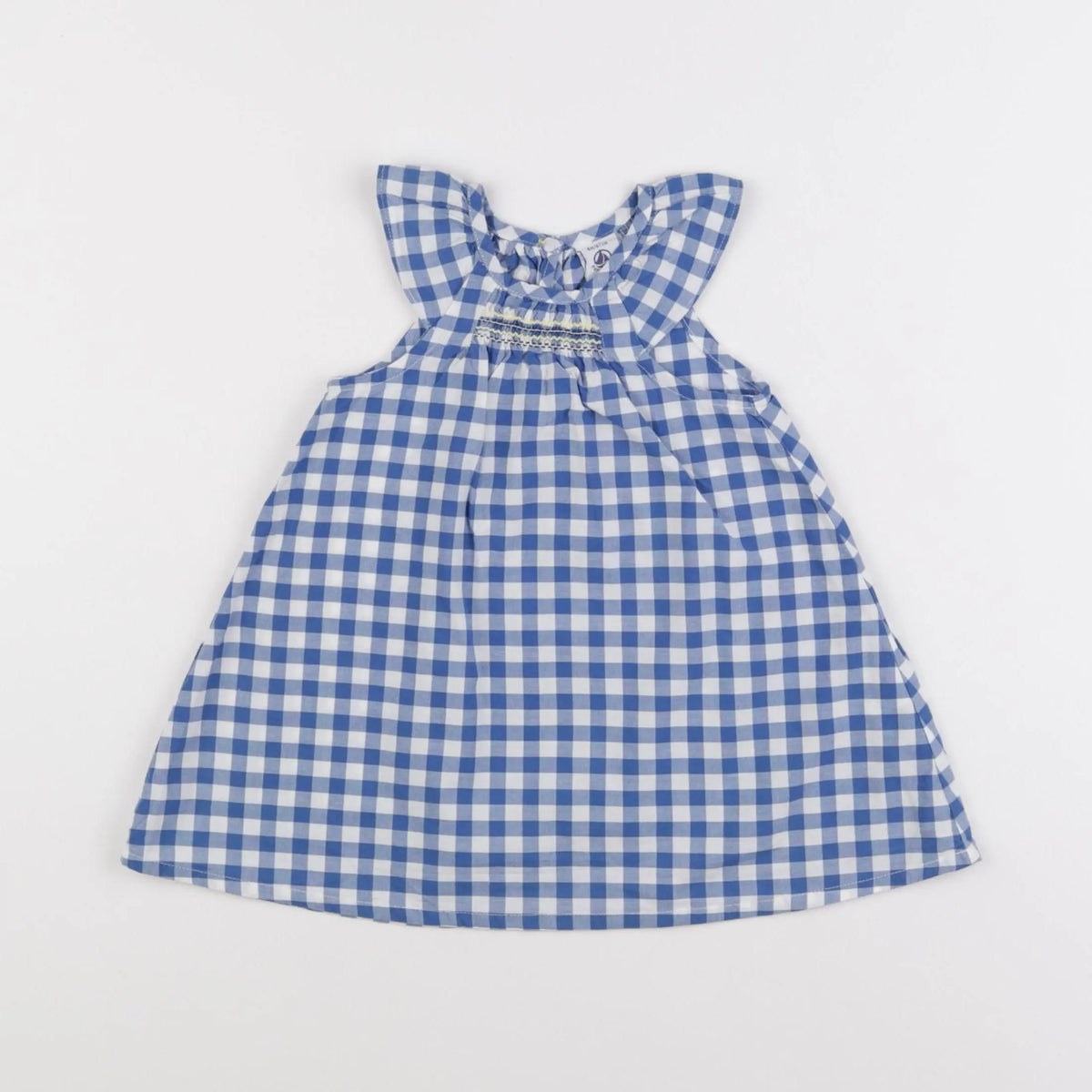 Petit Bateau - robe blanc, bleu - 6 mois