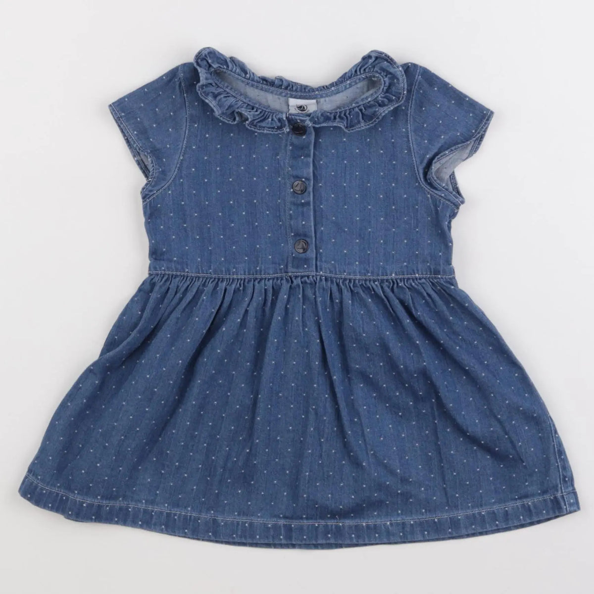 Petit Bateau - robe bleu - 6 mois