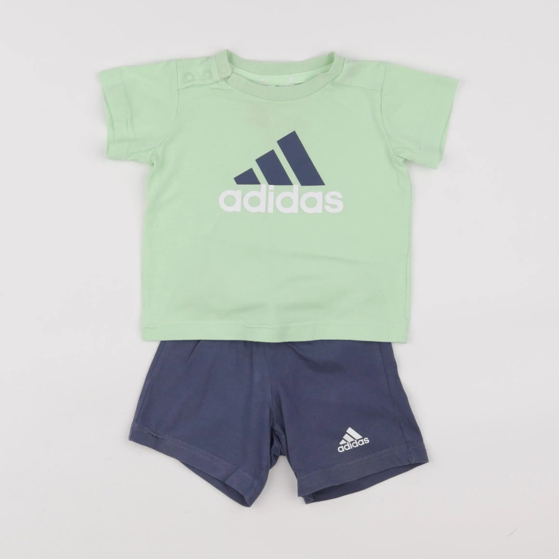 Adidas - ensemble bleu, vert - 6/9 mois