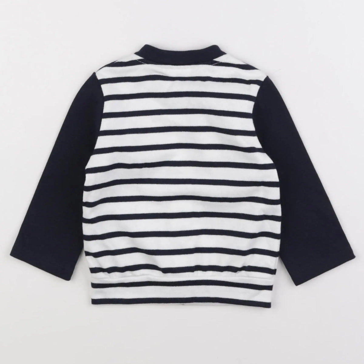 Petit Bateau - sweat bleu, blanc - 12 mois