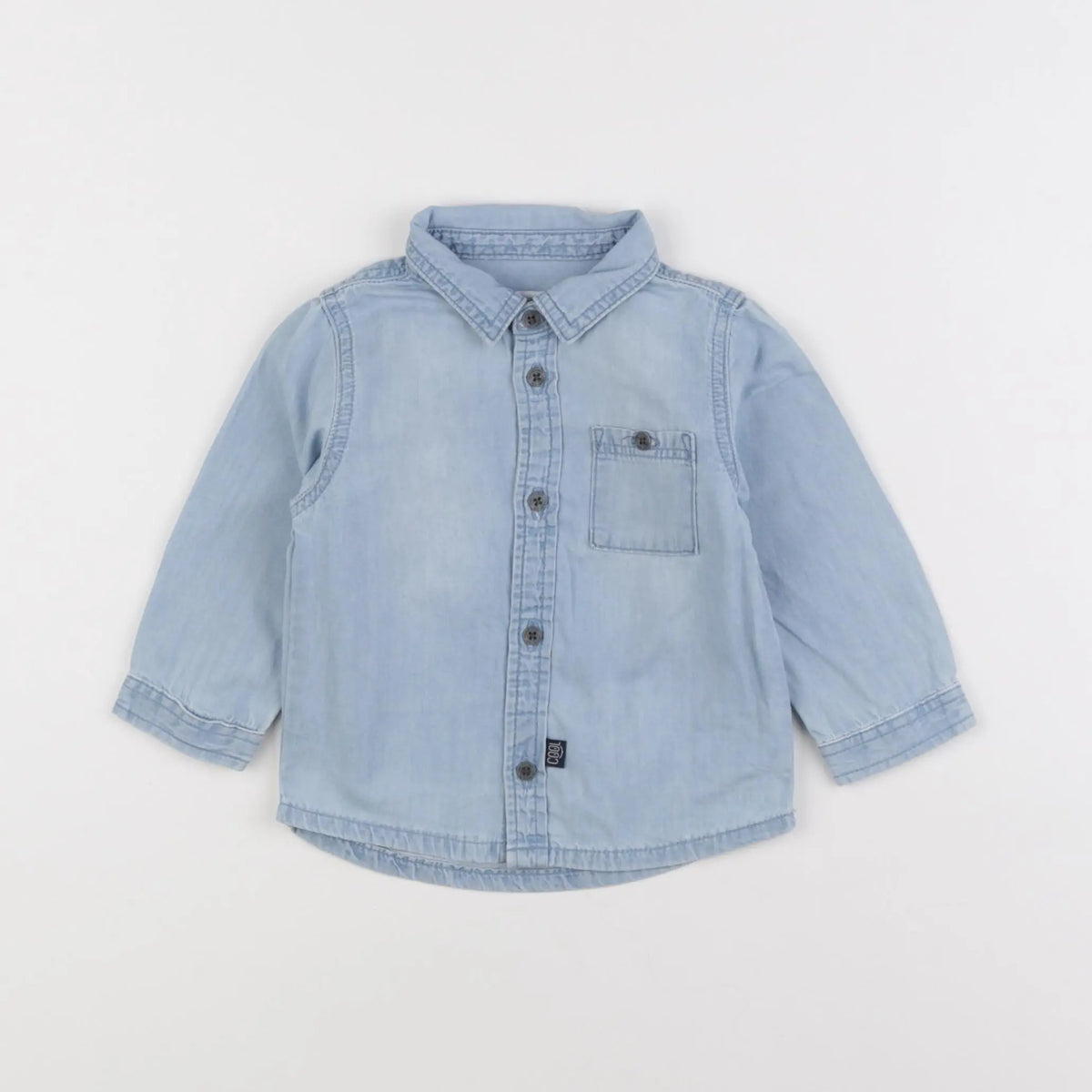 Vertbaudet - chemise bleu - 12 mois