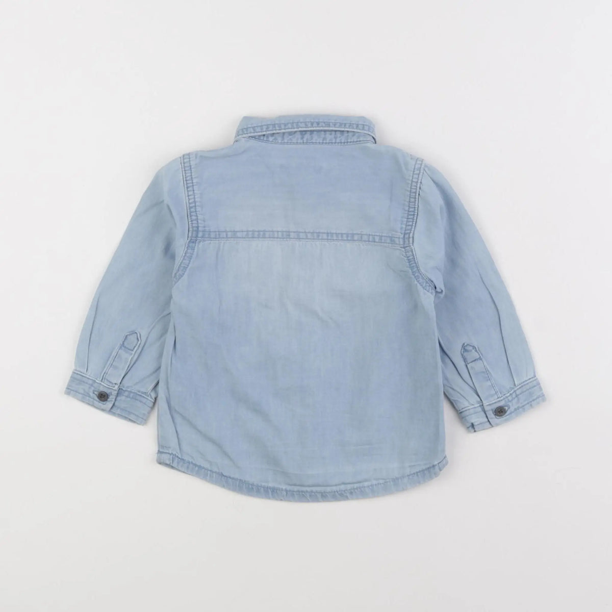 Vertbaudet - chemise bleu - 12 mois