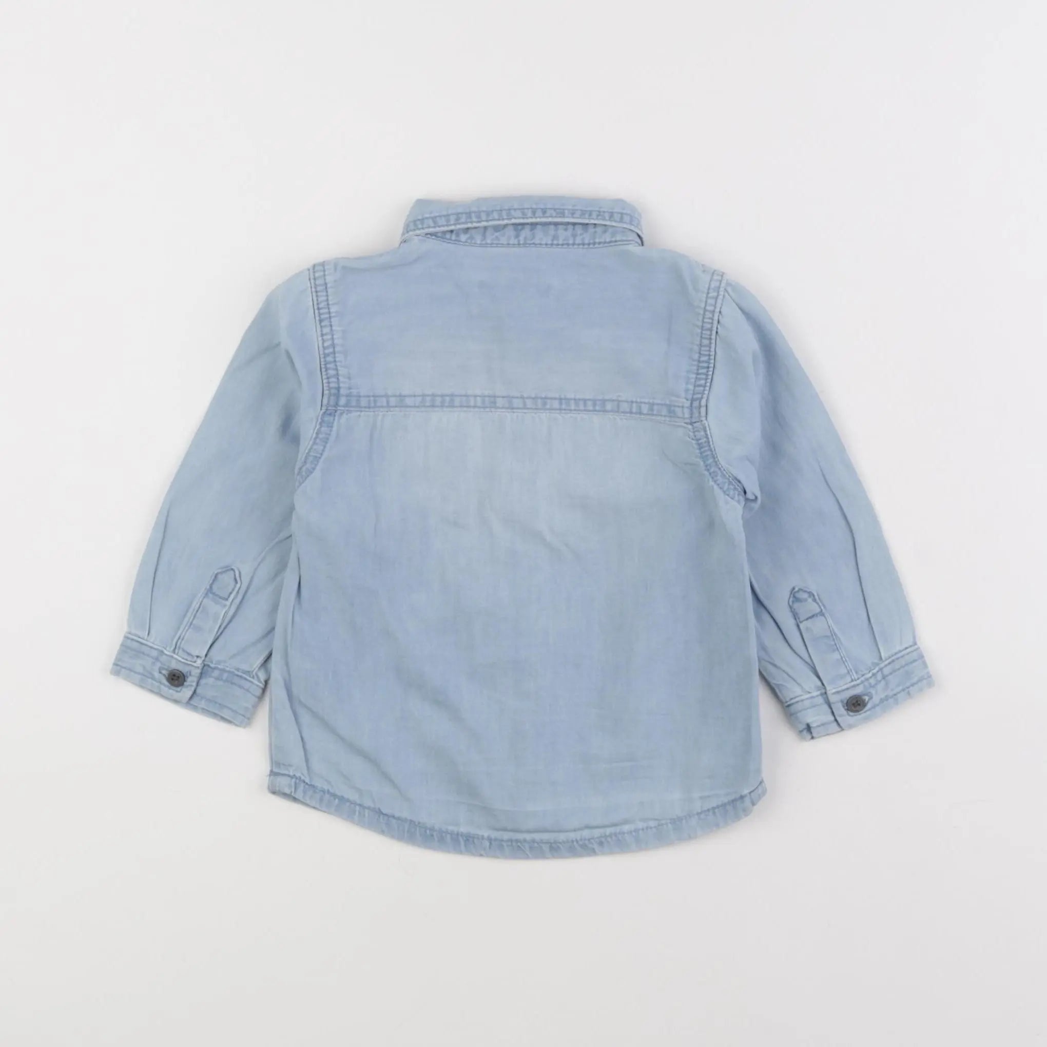 Vertbaudet - chemise bleu - 12 mois