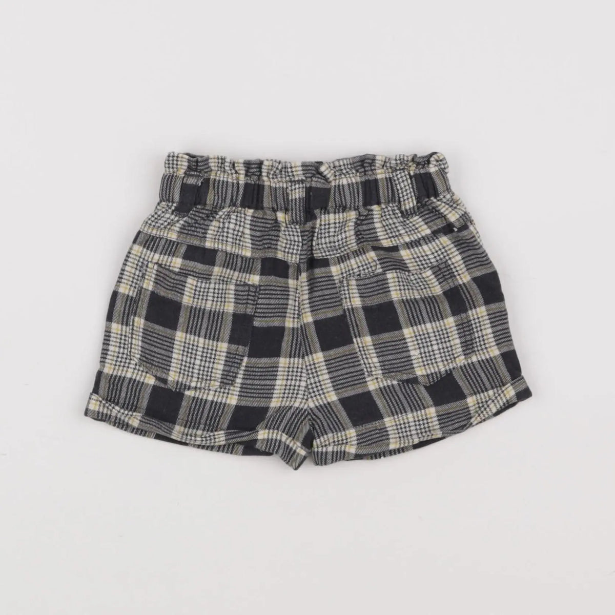 Vertbaudet - short blanc, gris - 9 mois