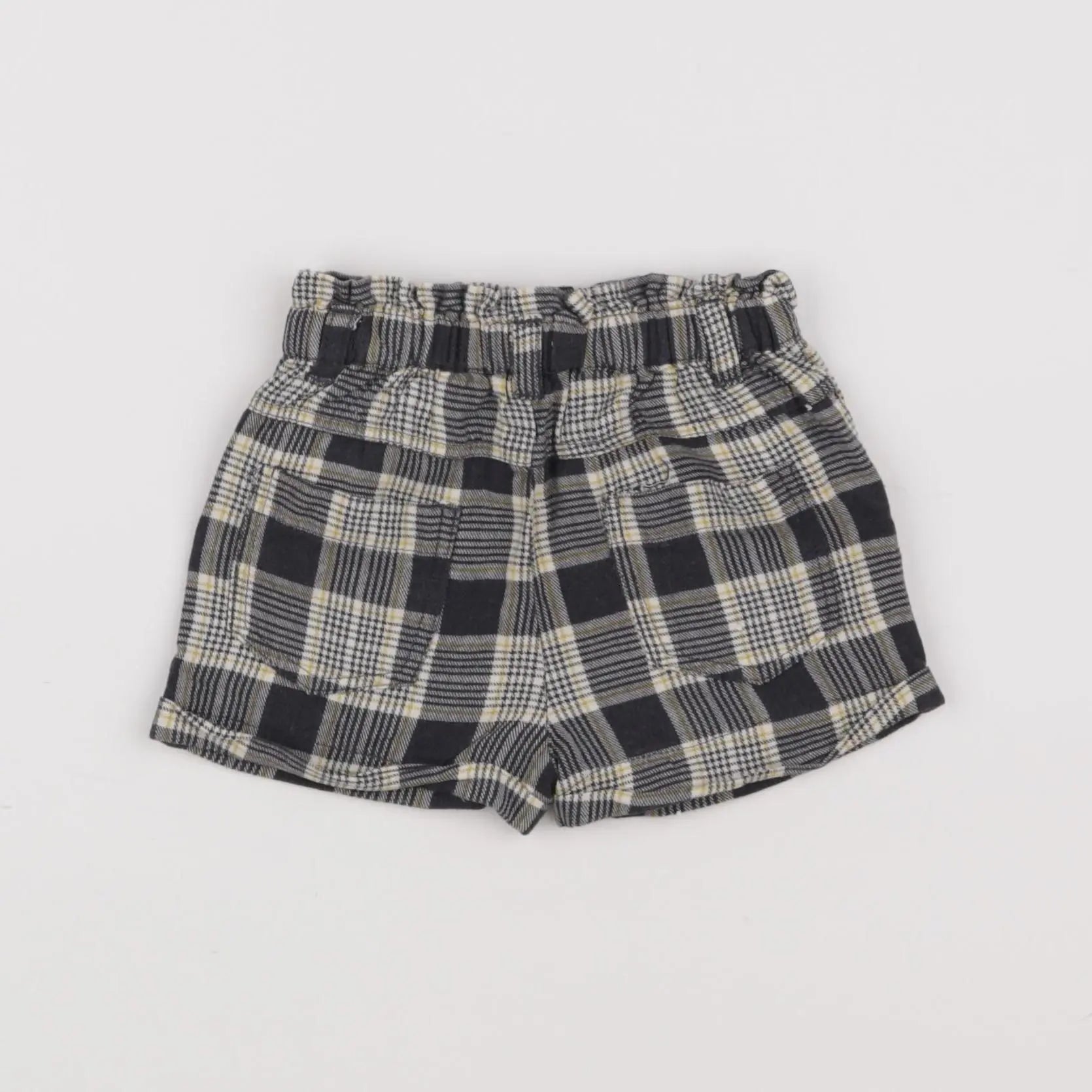 Vertbaudet - short blanc, gris - 9 mois