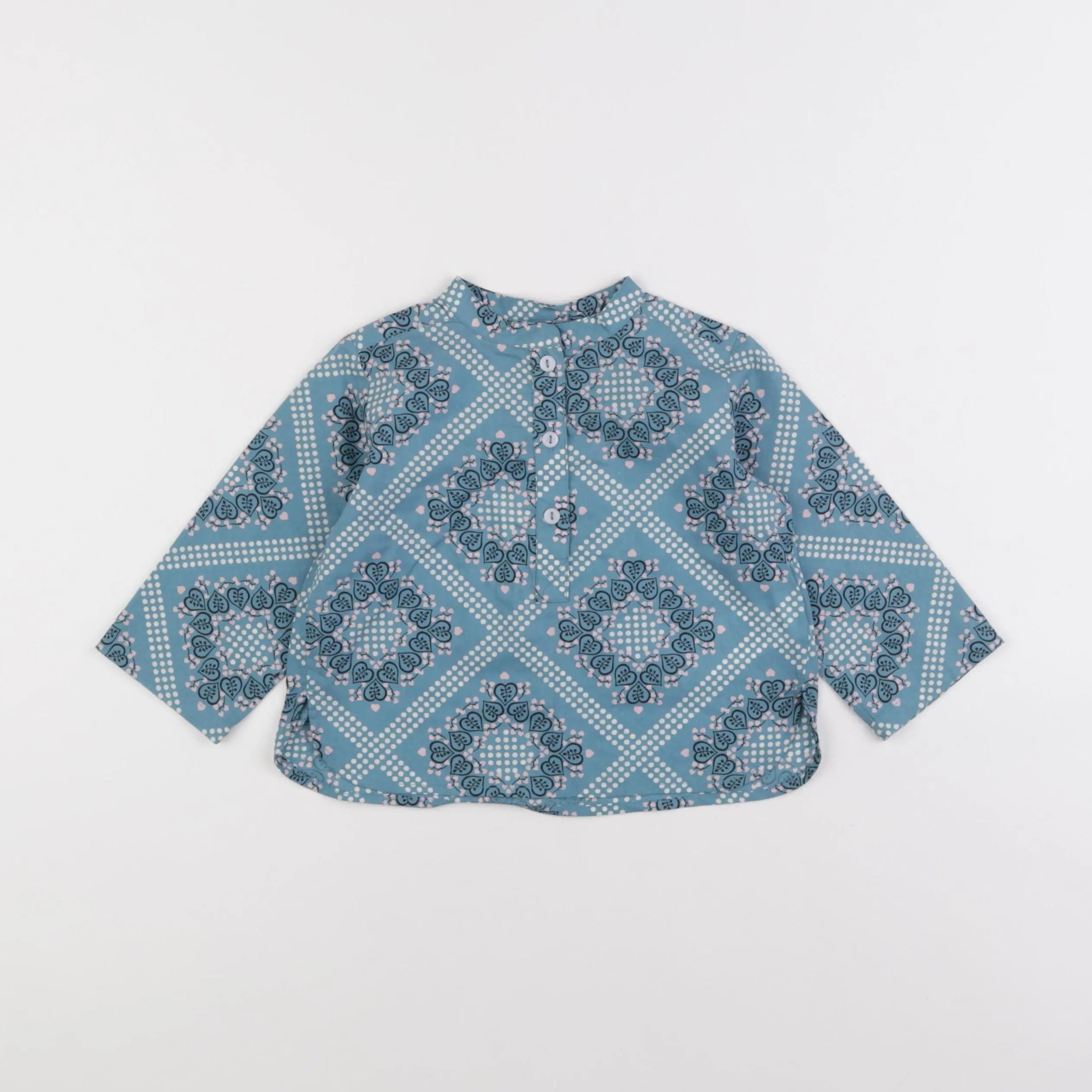 Bonton - chemise bleu - 12 mois