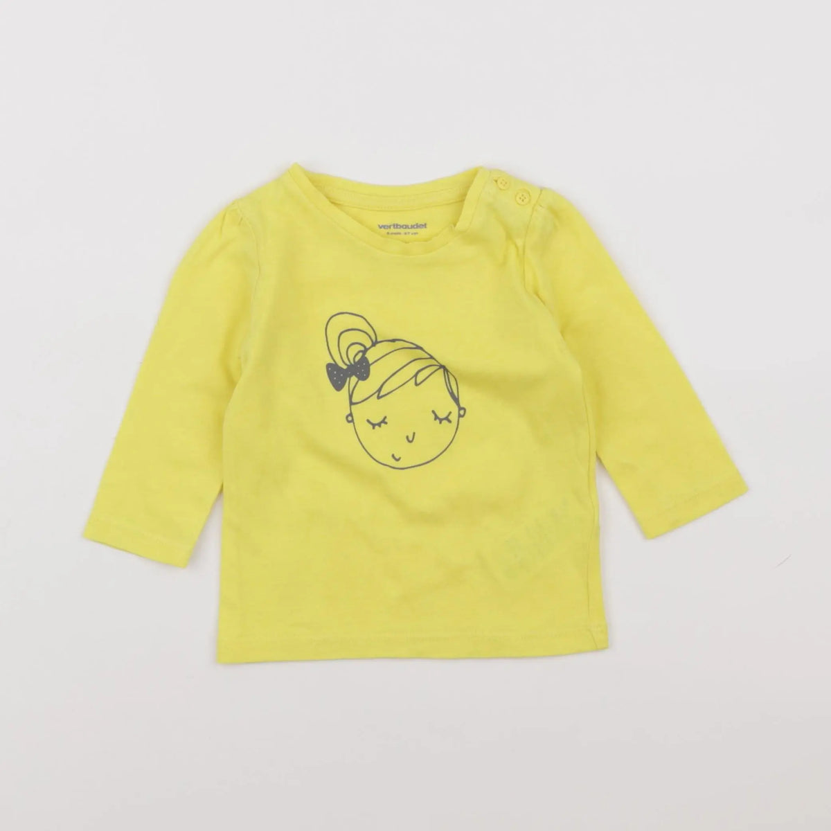 Vertbaudet - tee-shirt jaune - 6 mois
