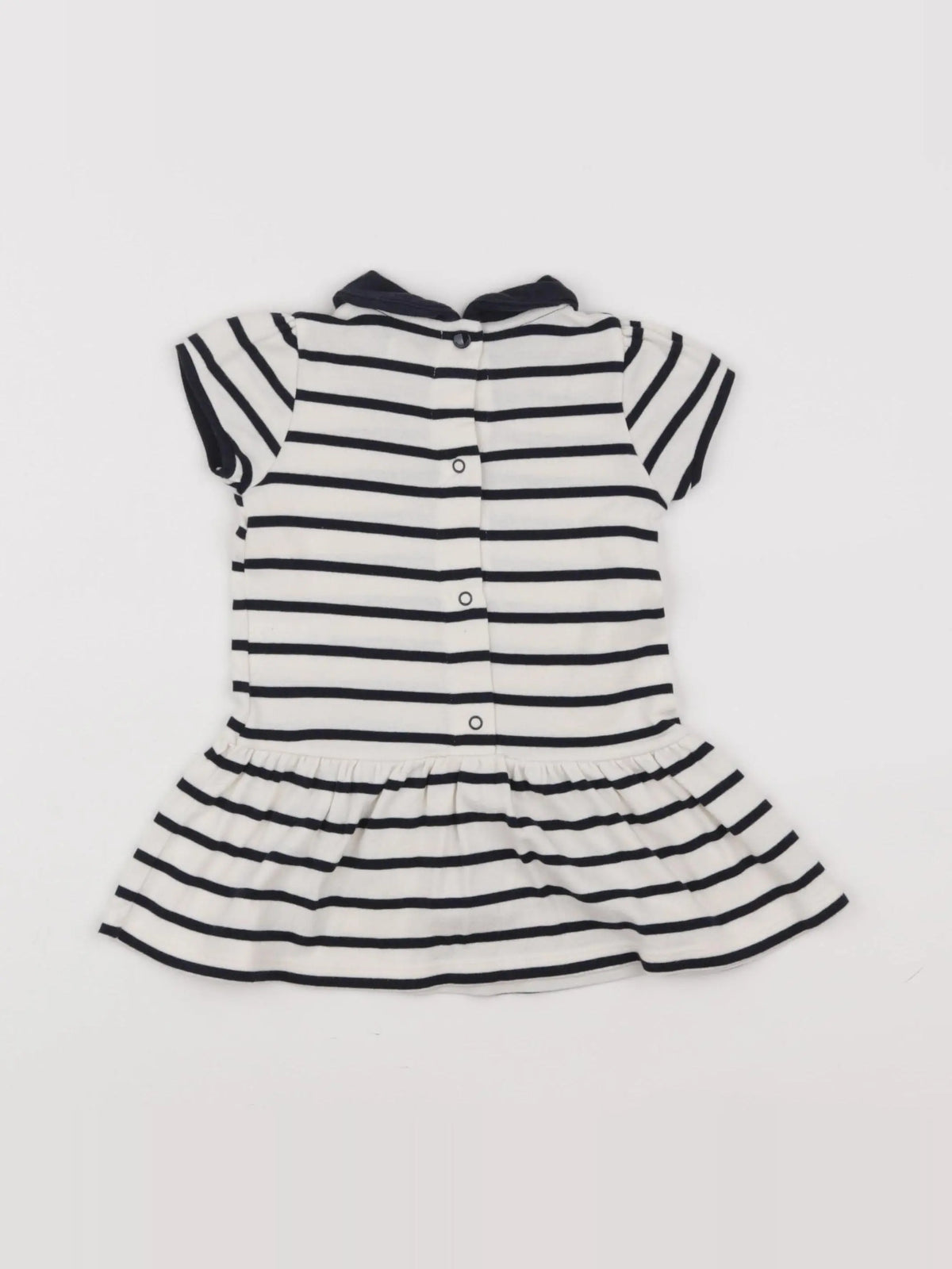 Petit Bateau - robe blanc, bleu - 12 mois
