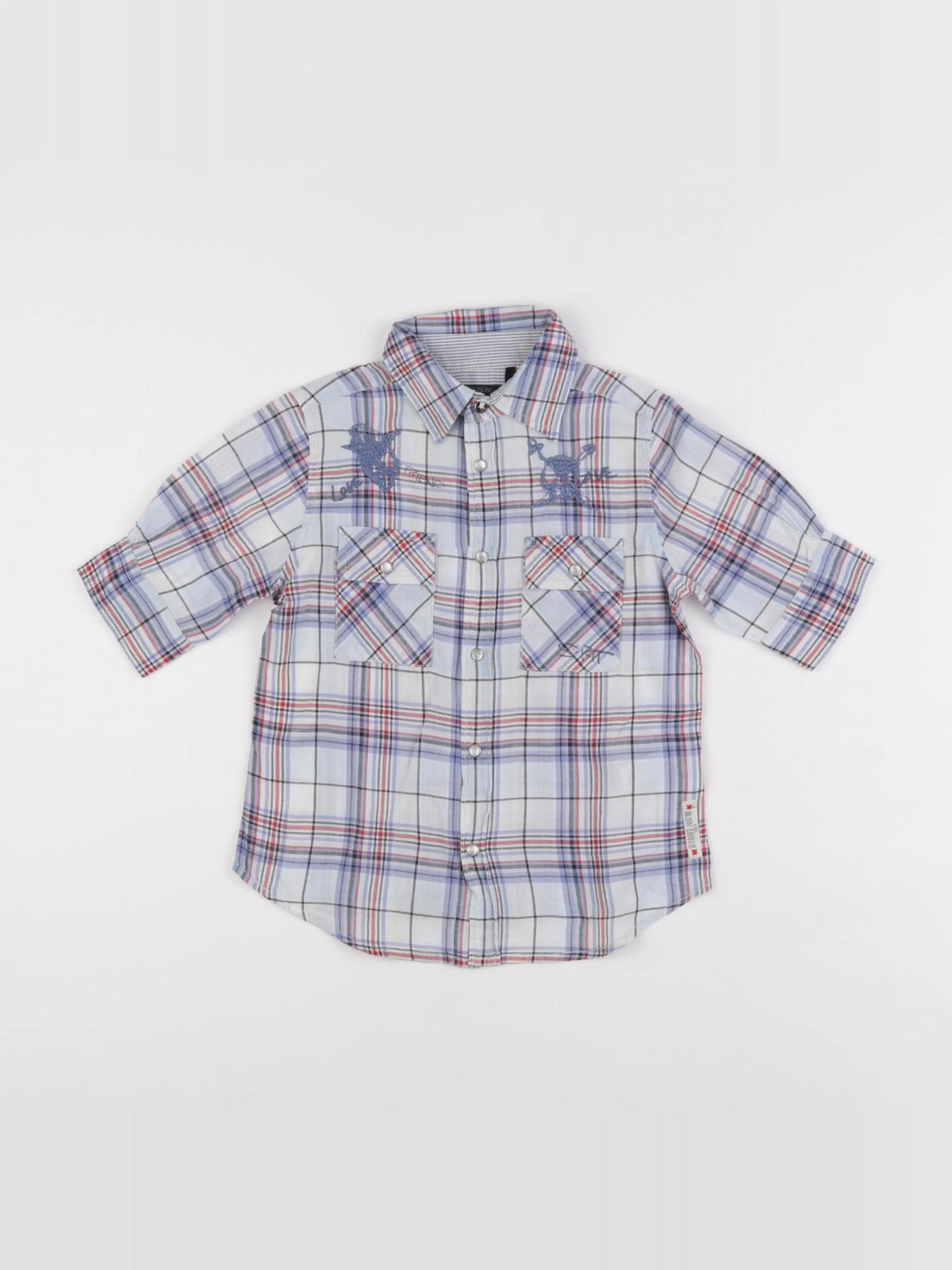 IKKS - chemise bleu, rouge - 5 ans