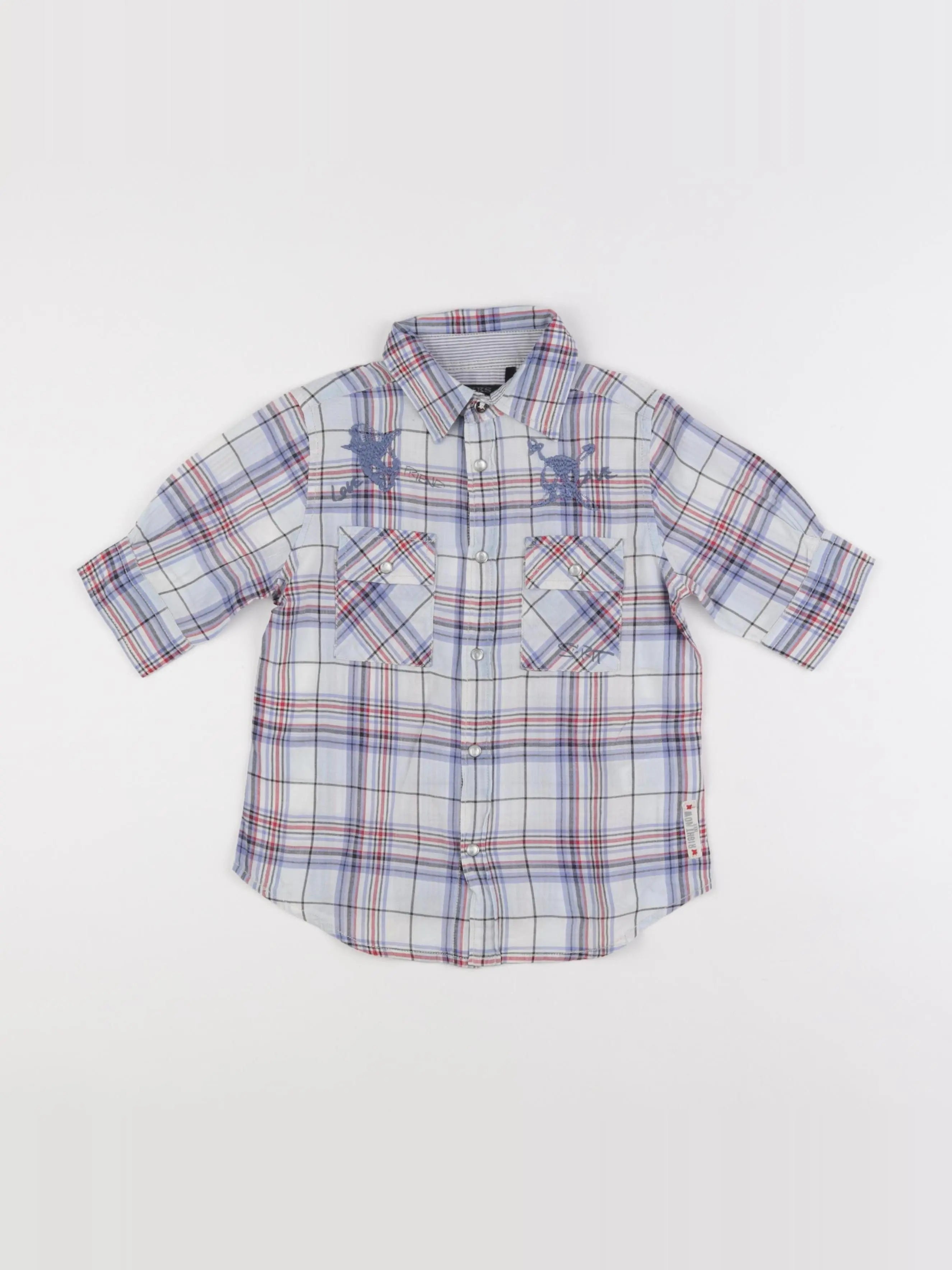 IKKS - chemise bleu, rouge - 5 ans