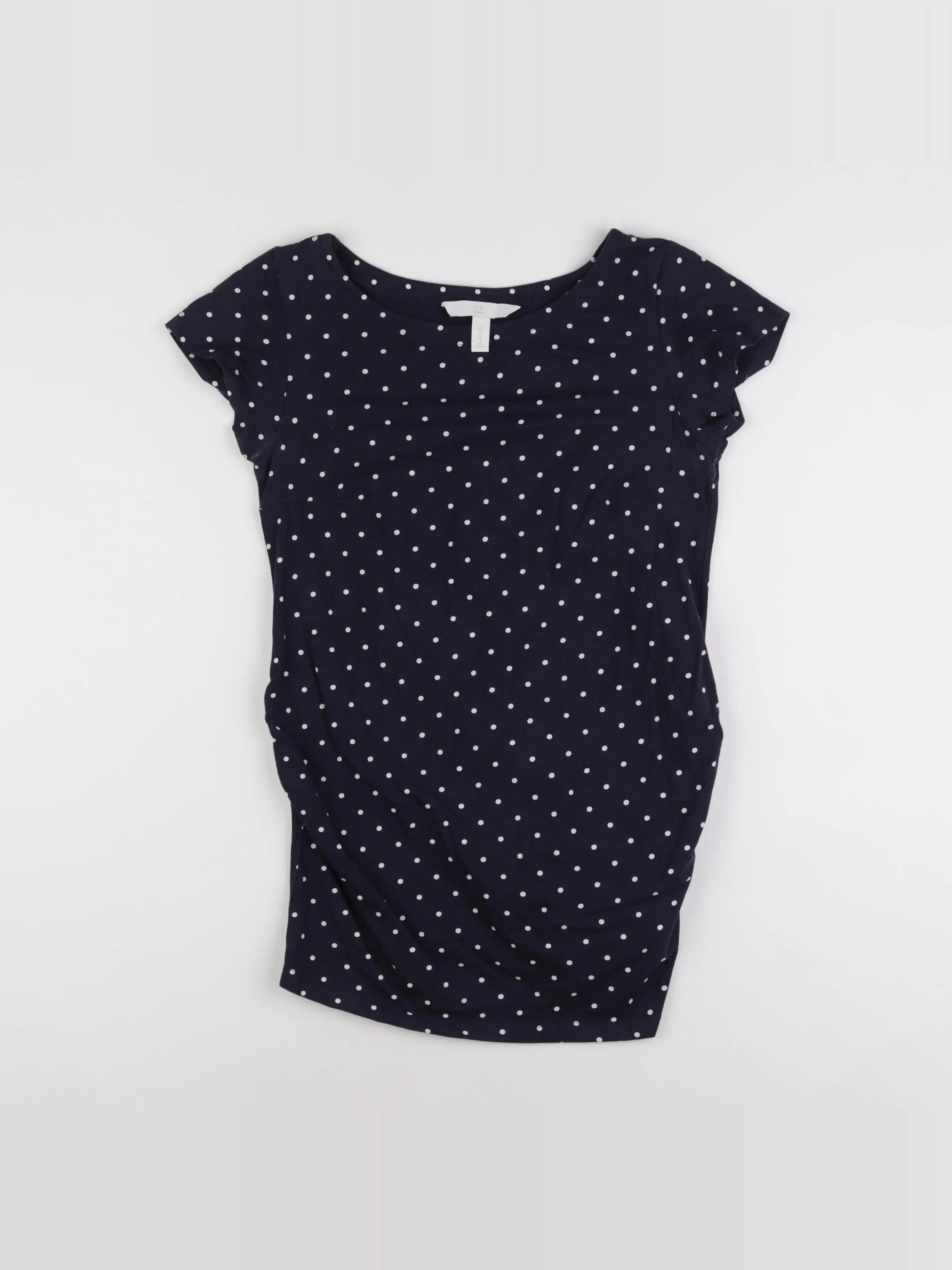 H&M - tee-shirt grossesse bleu, blanc - m