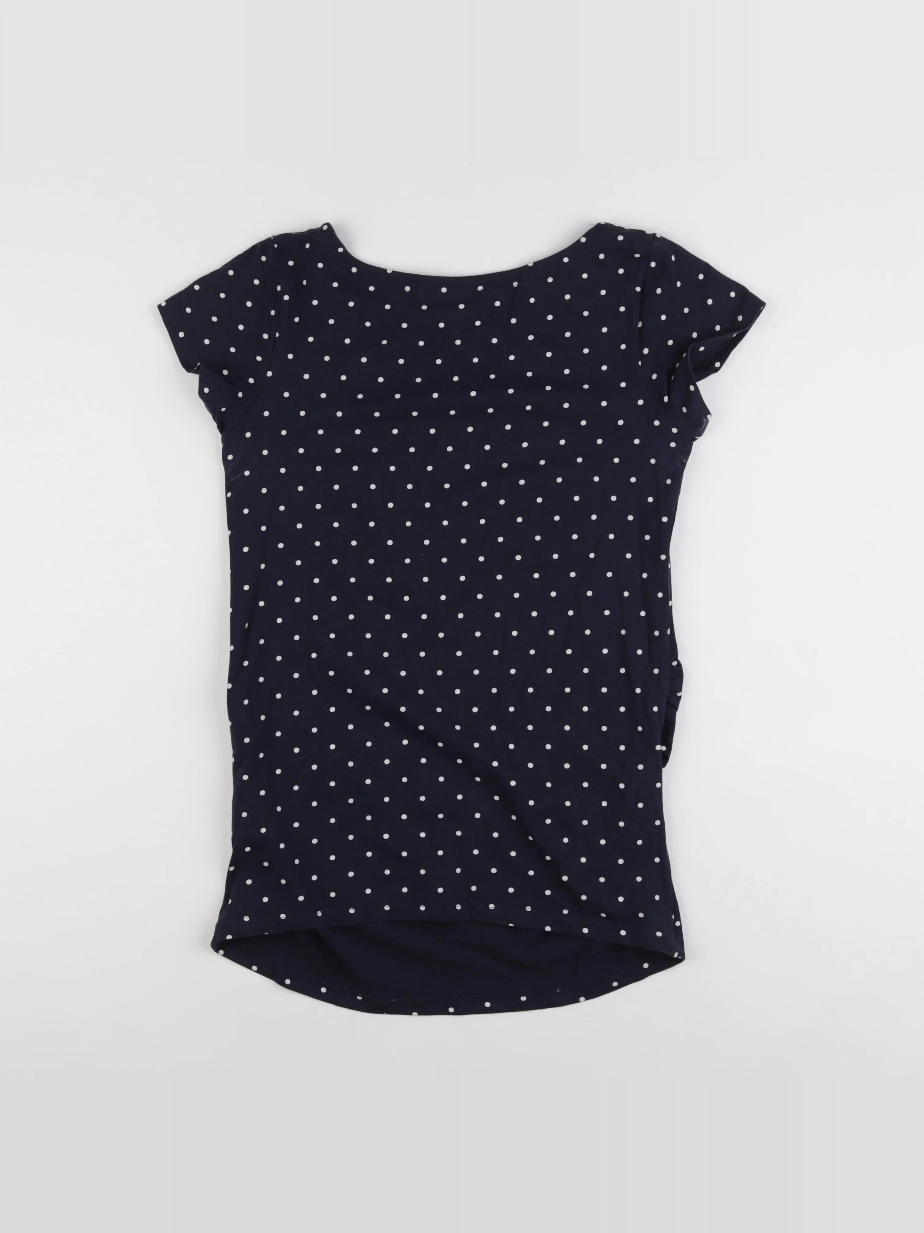 H&M - tee-shirt grossesse bleu, blanc - m