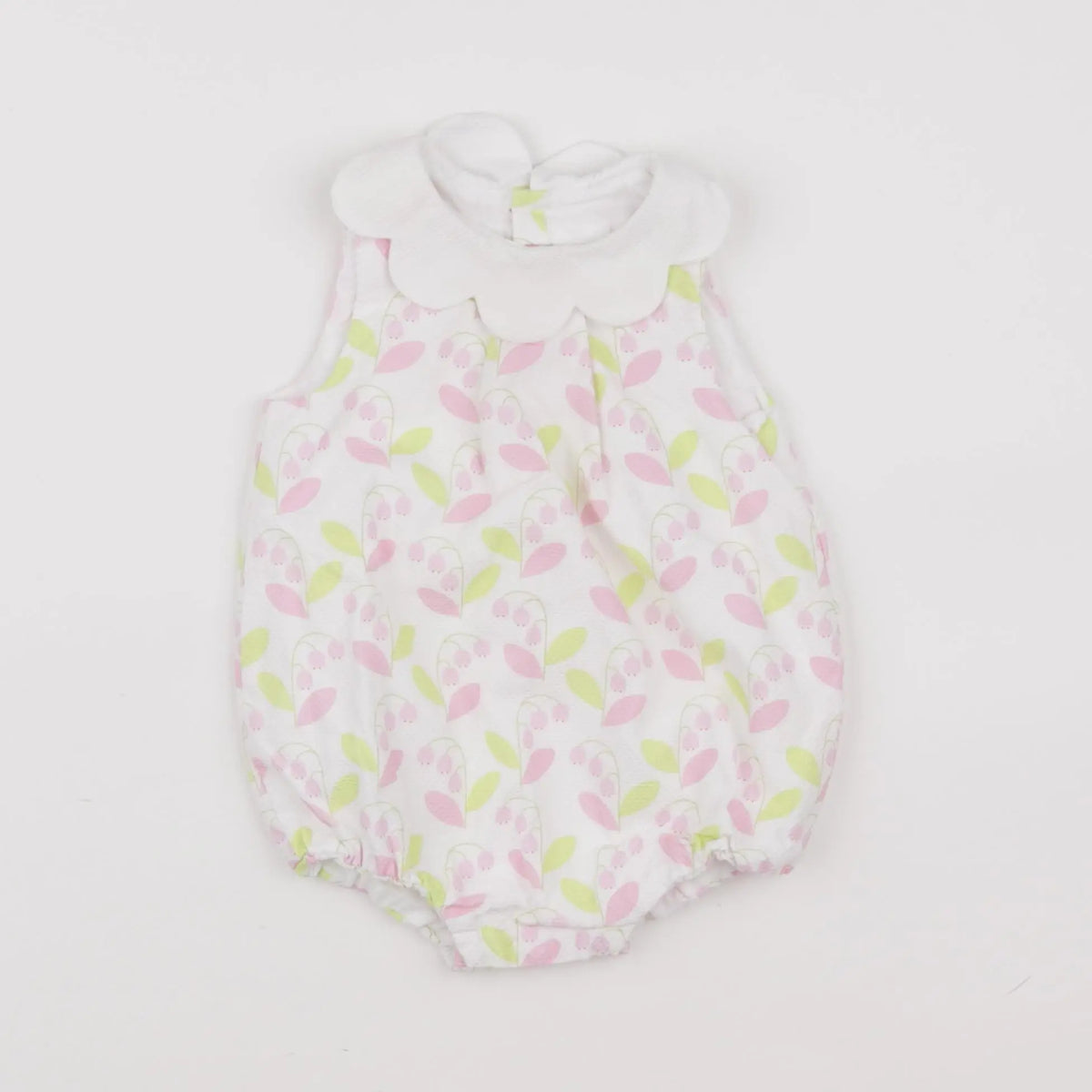Jacadi - combinaison blanc, rose - 6 mois