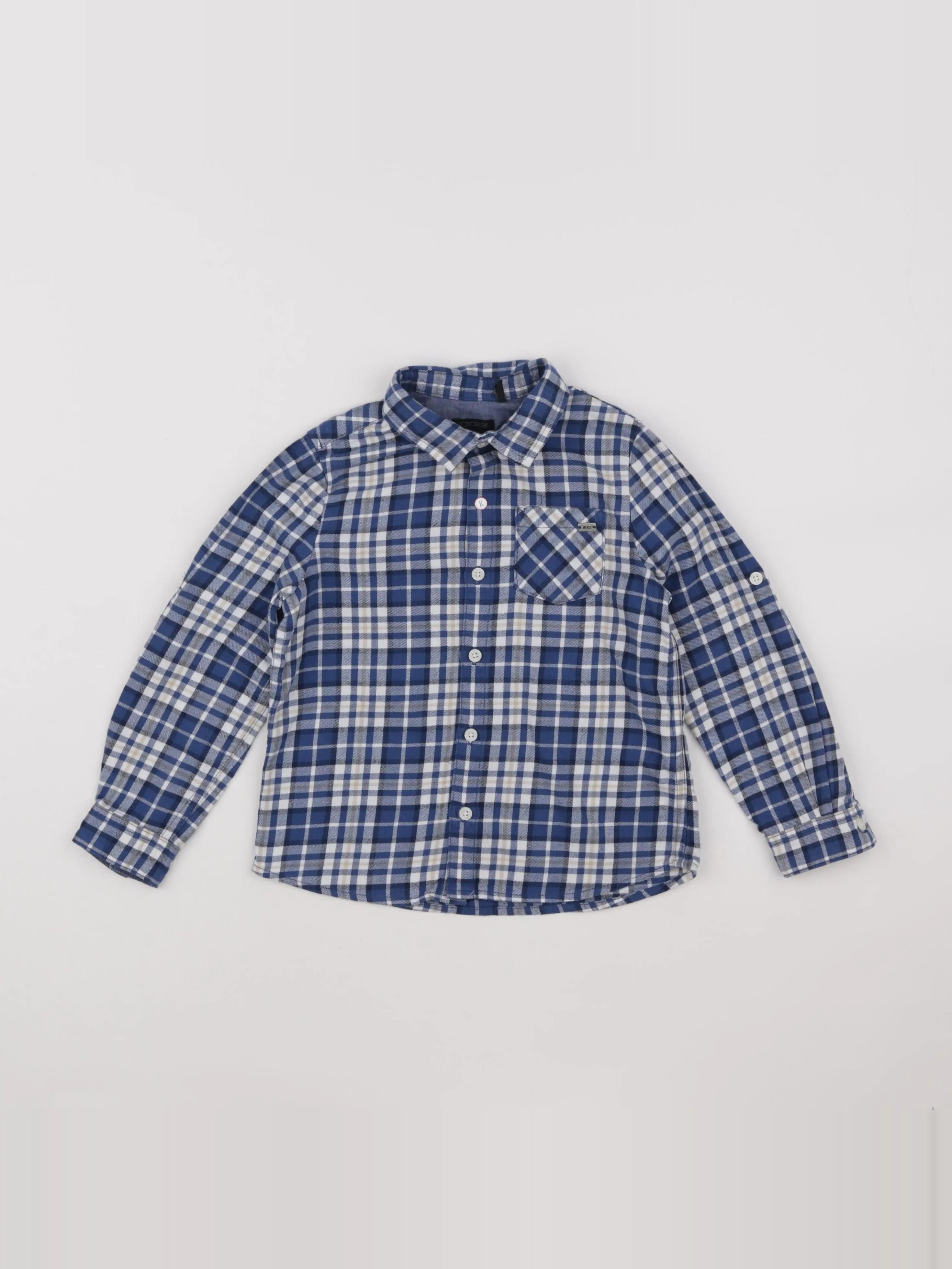 IKKS - chemise bleu, blanc - 4 ans