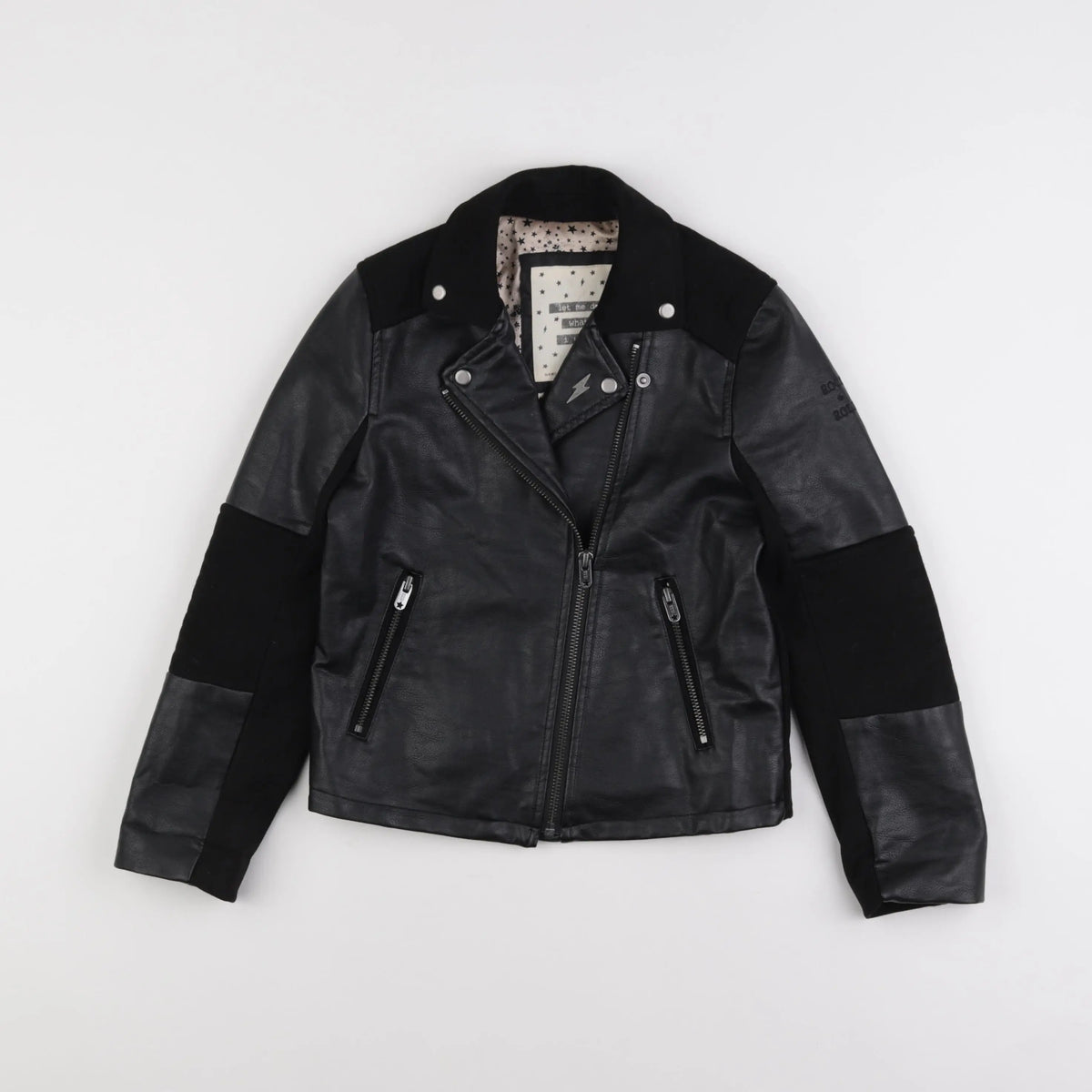 IKKS - veste simili cuir noir - 8 ans
