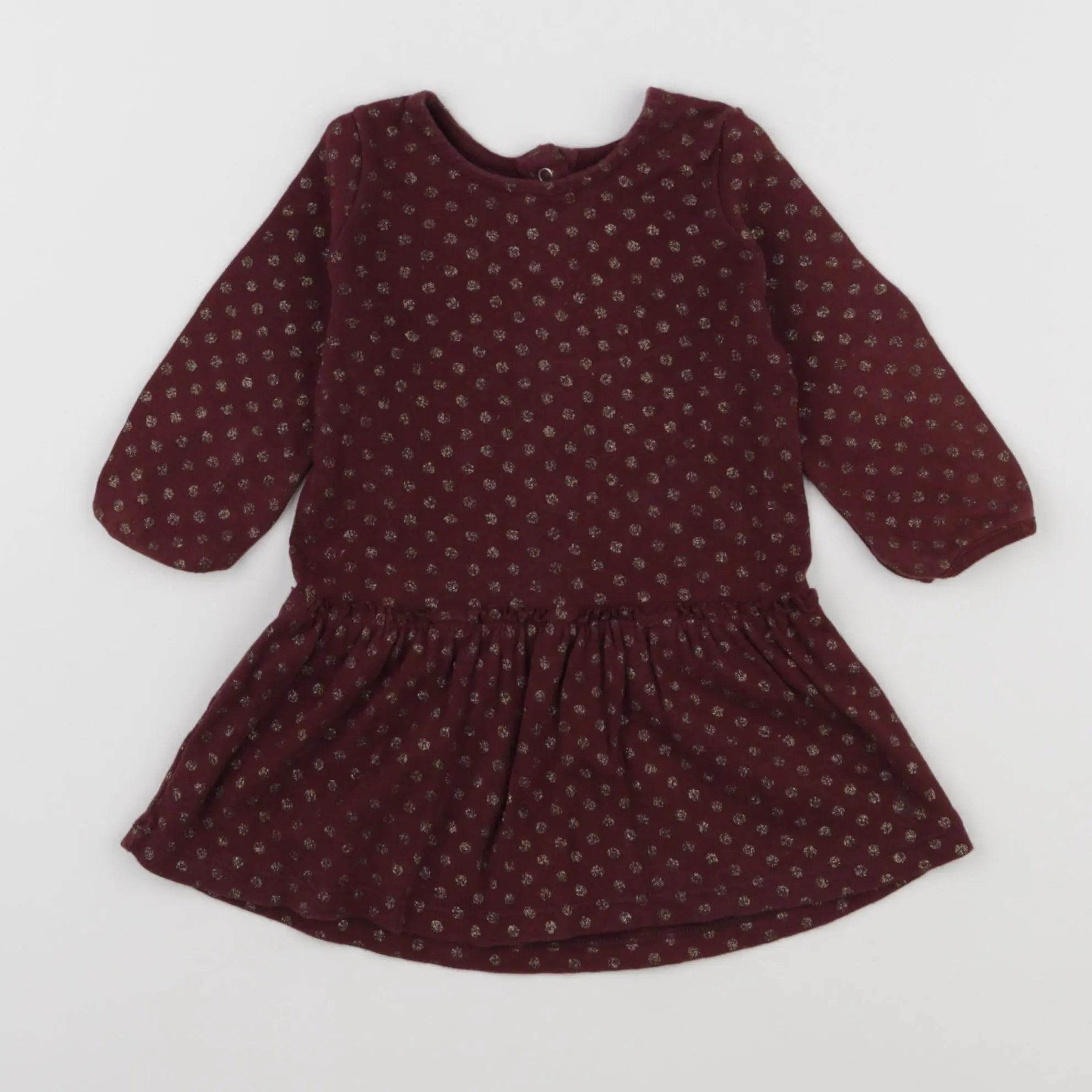 Petit Bateau - robe rouge, or - 6 mois